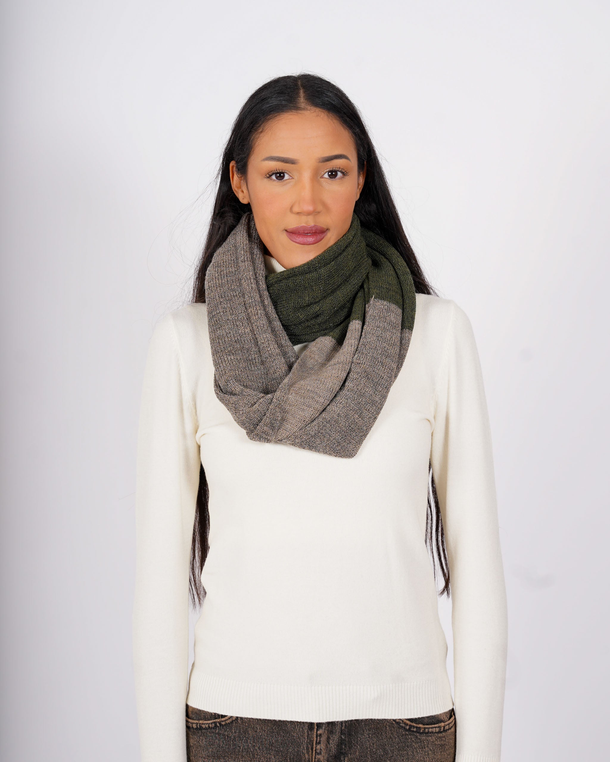 Collo bicolor in maglia trama lurex - 1218