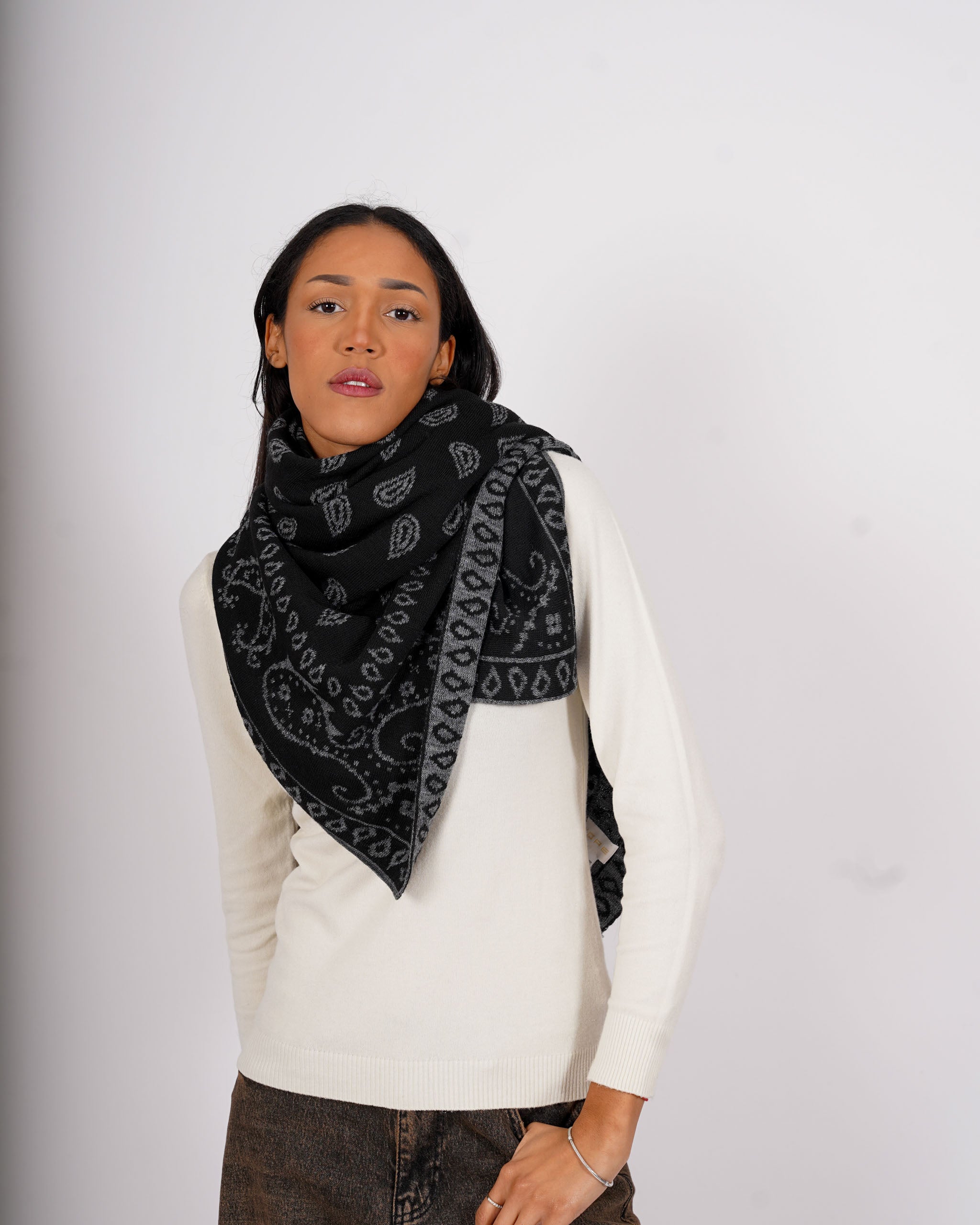 Sciarpa stampa cashemere misto lana - 2514