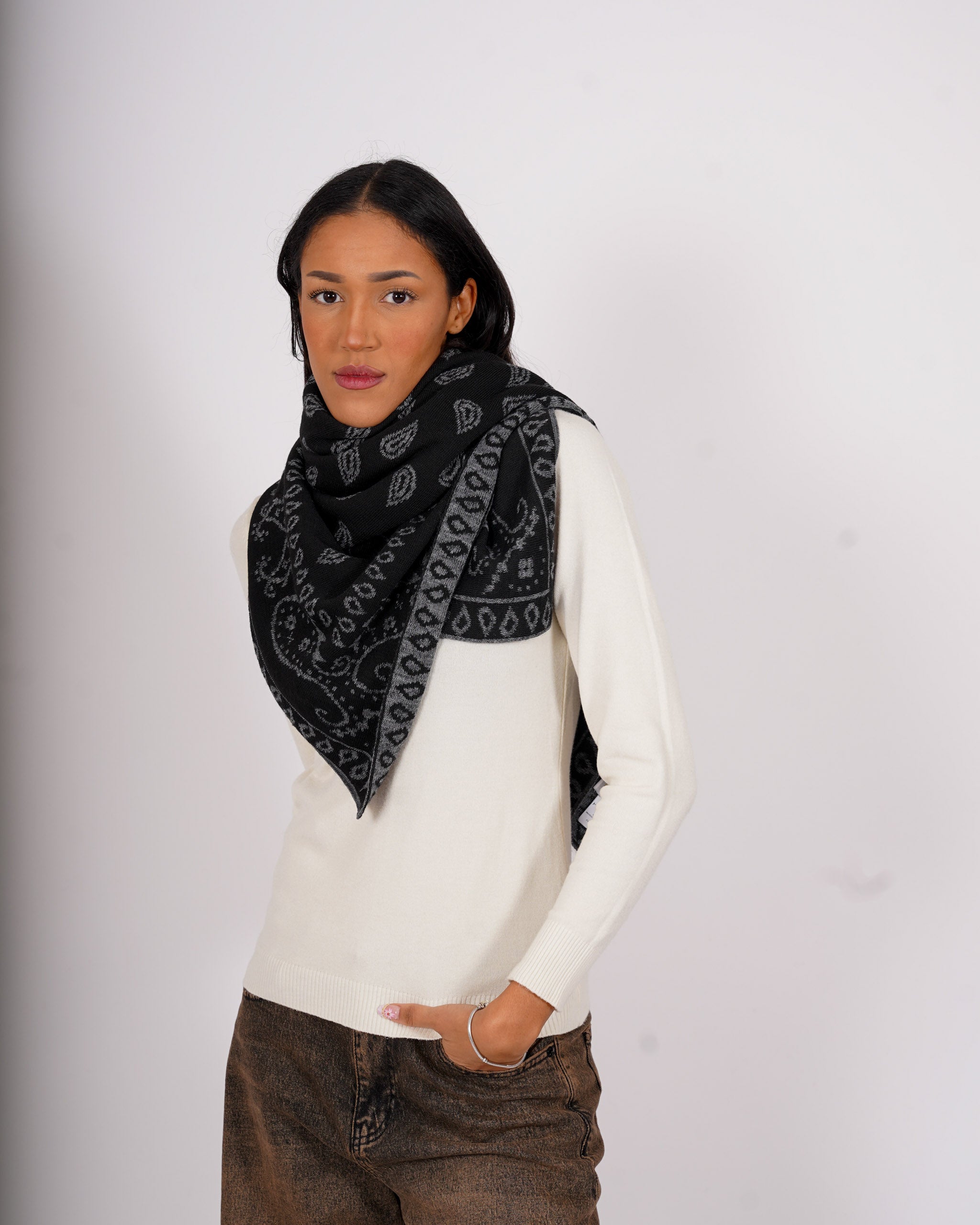 Sciarpa stampa cashemere misto lana - 2514