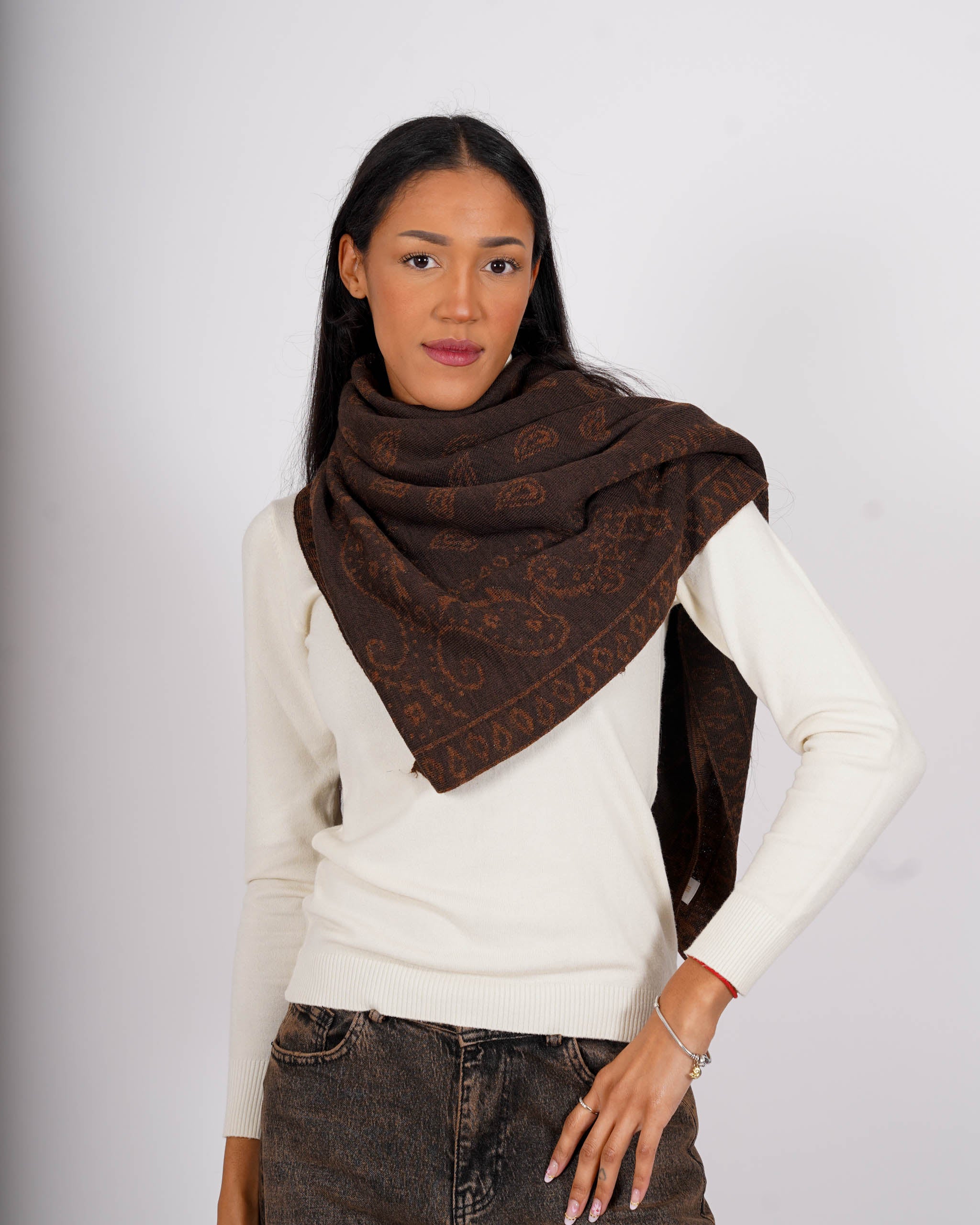 Sciarpa stampa cashemere misto lana - 2514