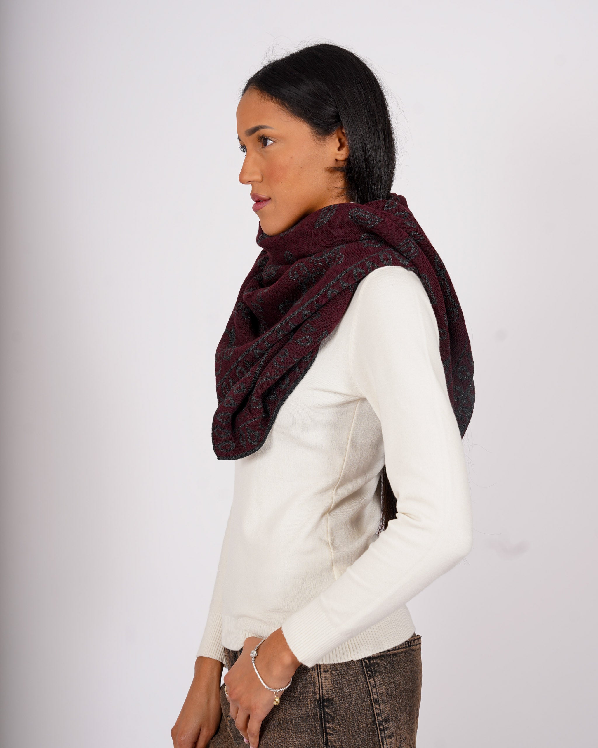 Sciarpa stampa cashemere misto lana - 2514