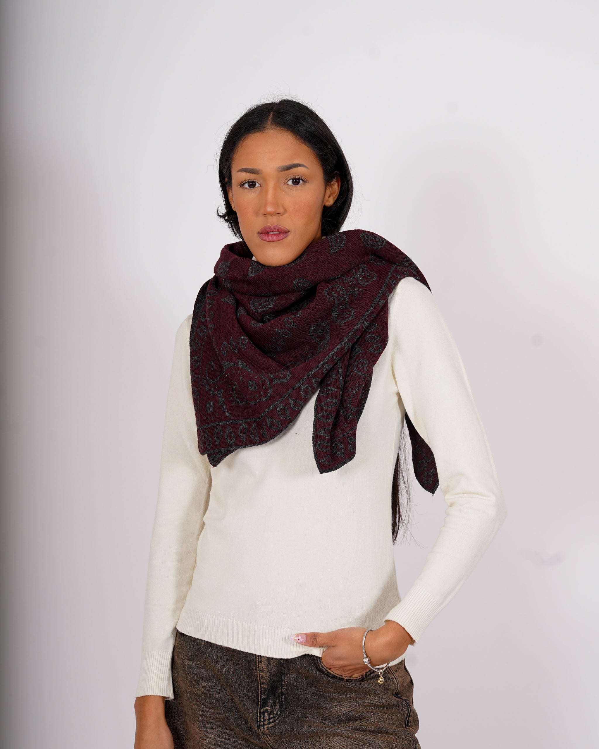 Sciarpa stampa cashemere misto lana - 2514