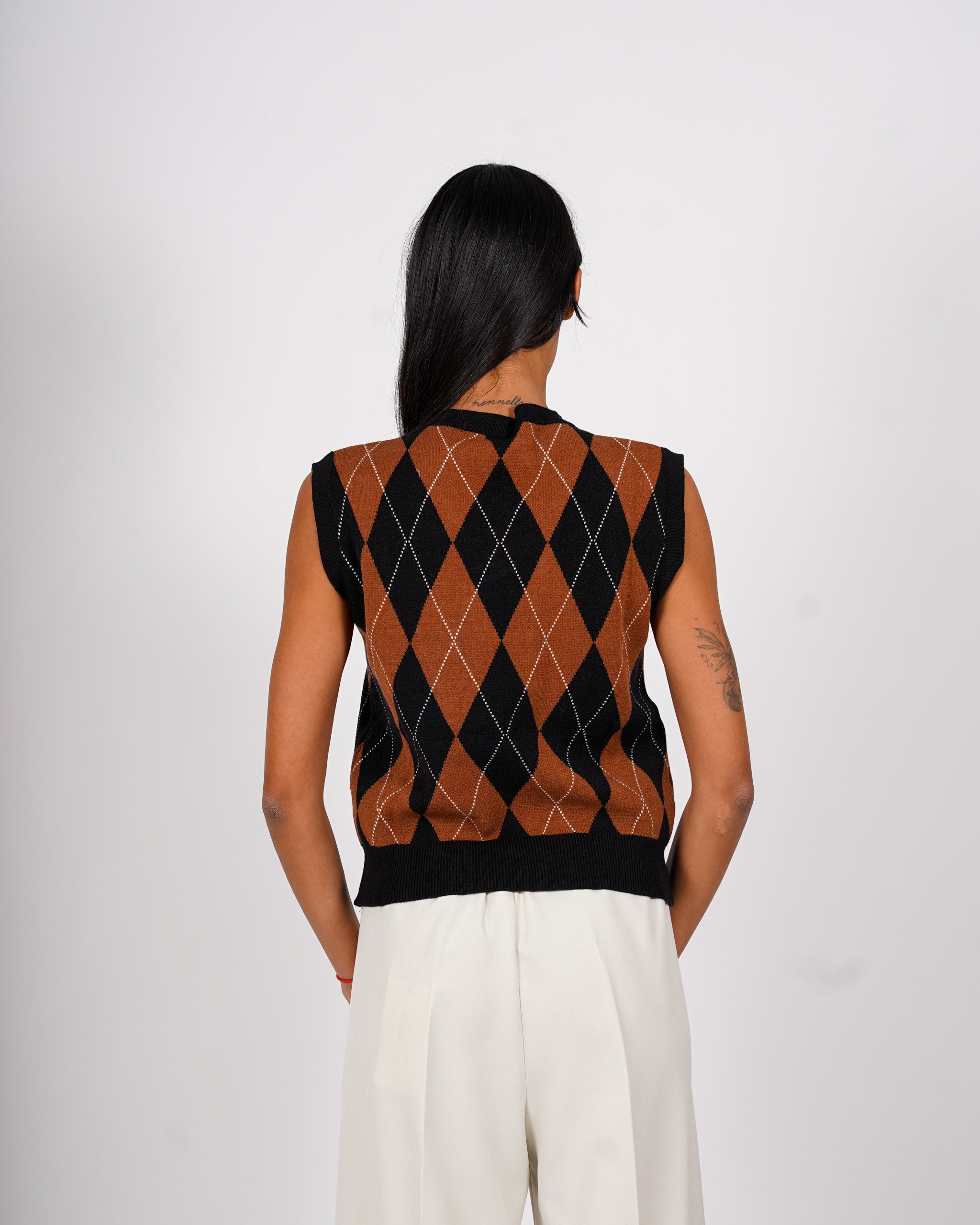 Gilet con losanghe scollo v smanicato - Rabbiosa