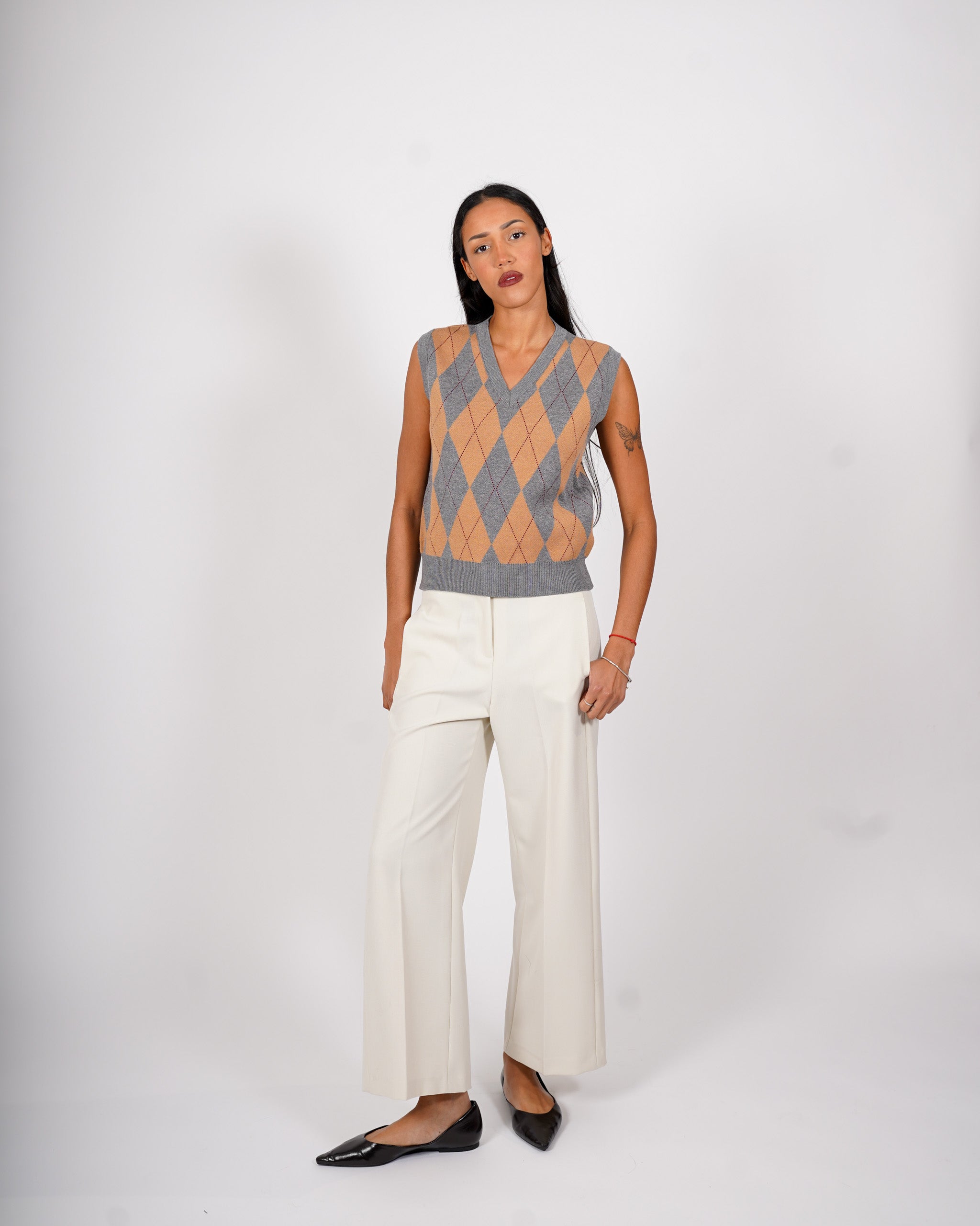 Gilet con losanghe scollo v smanicato - Rabbiosa