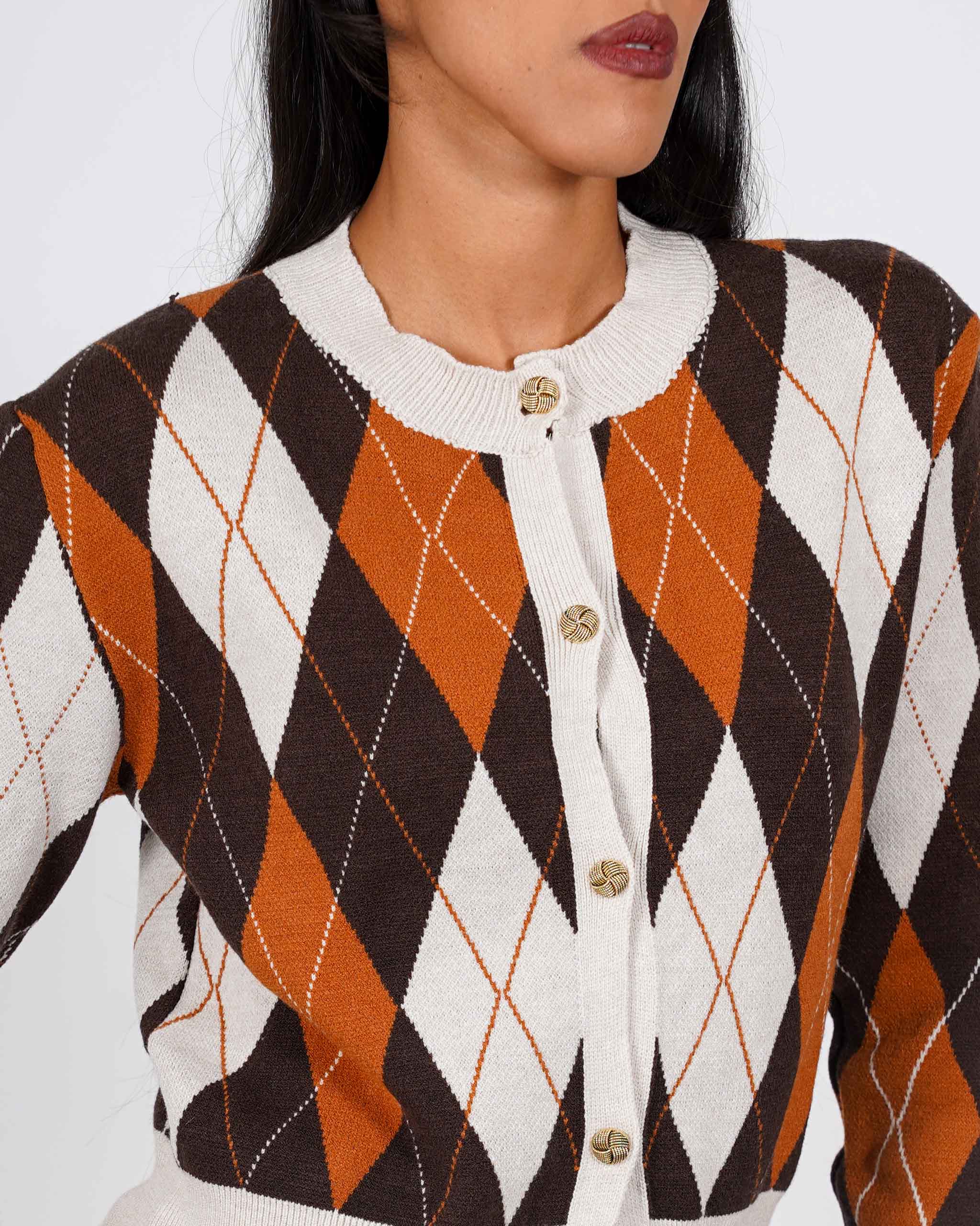 Cardigan con losanghe in mano viscosa - Isterica