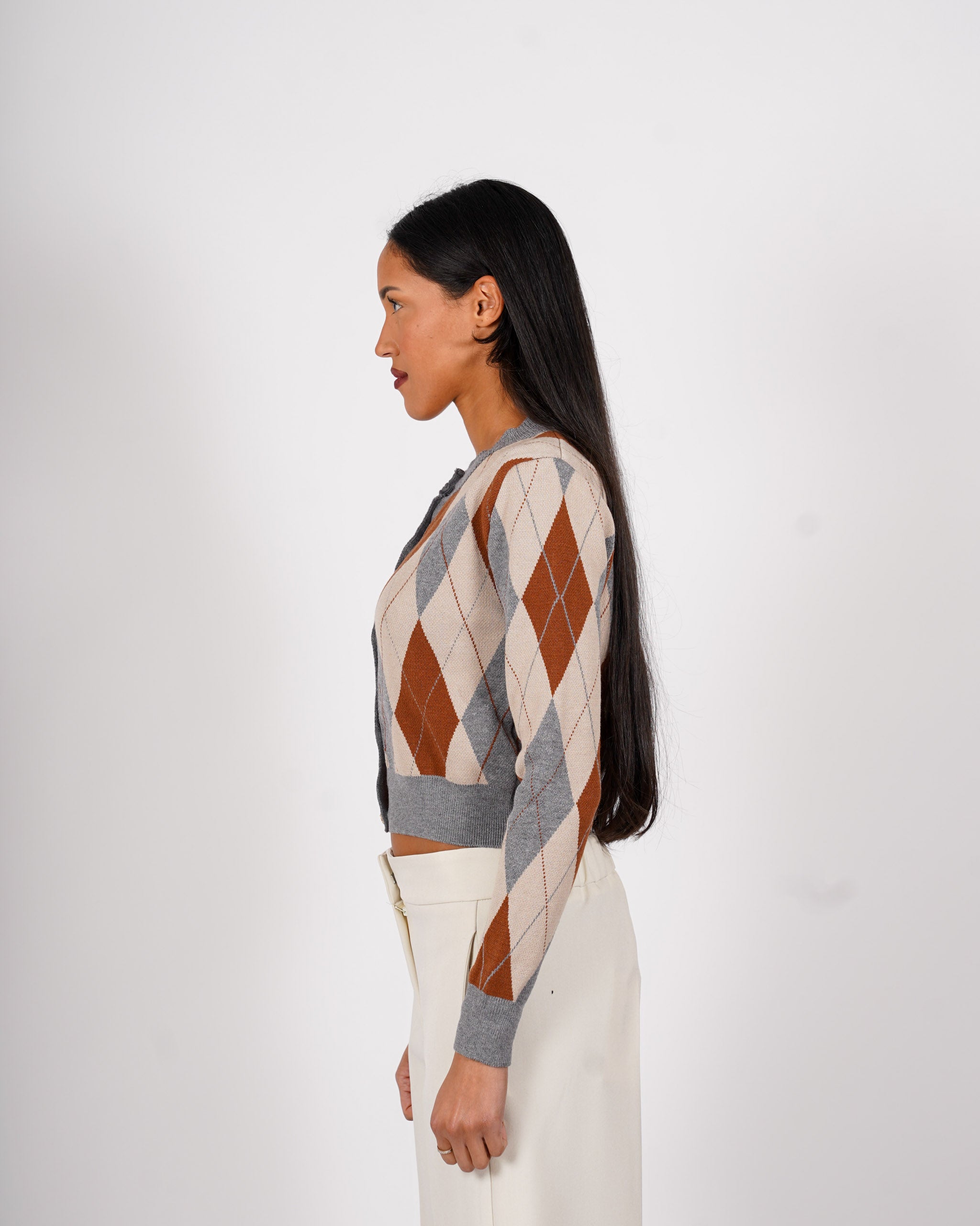 Cardigan con losanghe in mano viscosa - Isterica