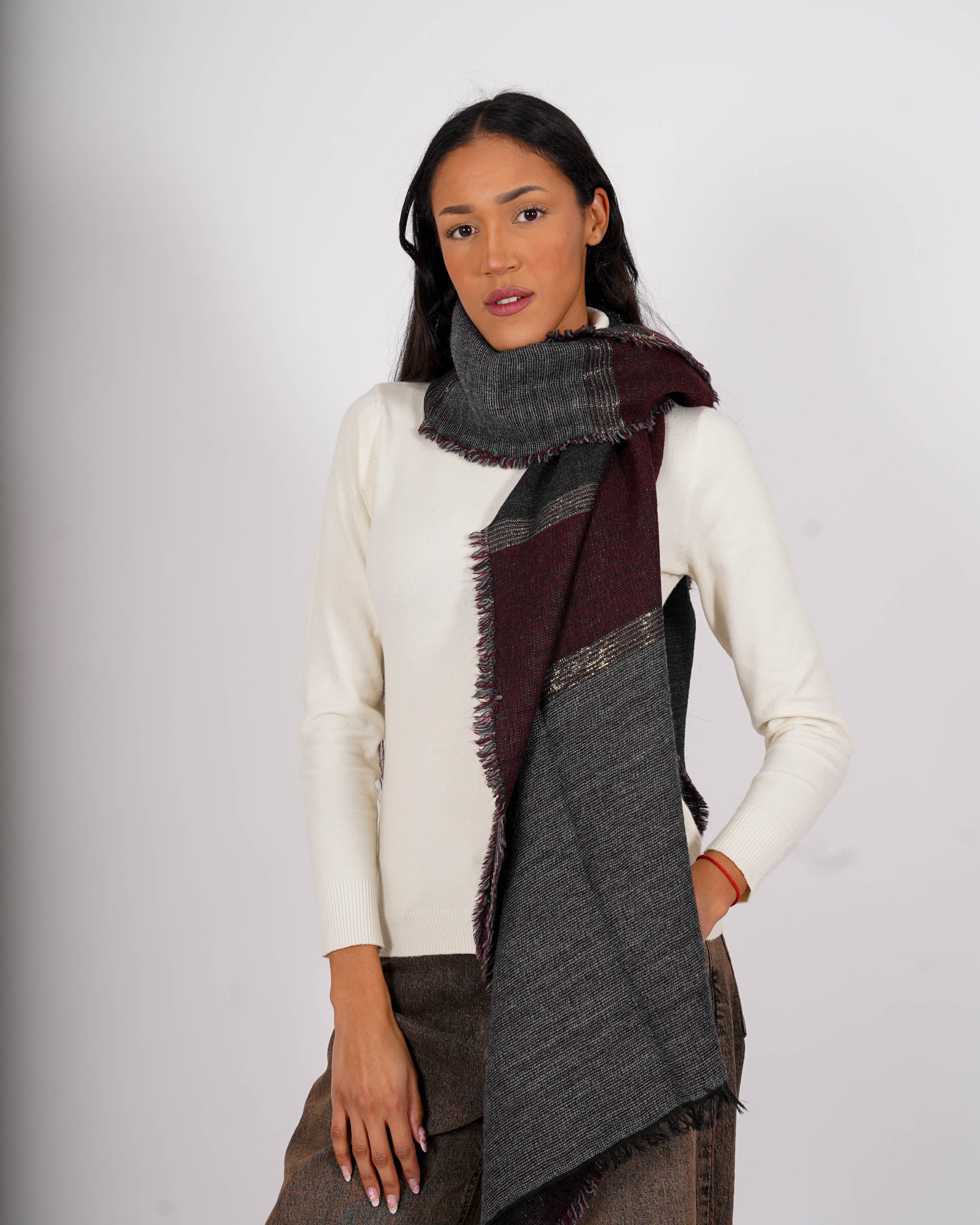 Sciarpa in maglia trama lurex - 7545