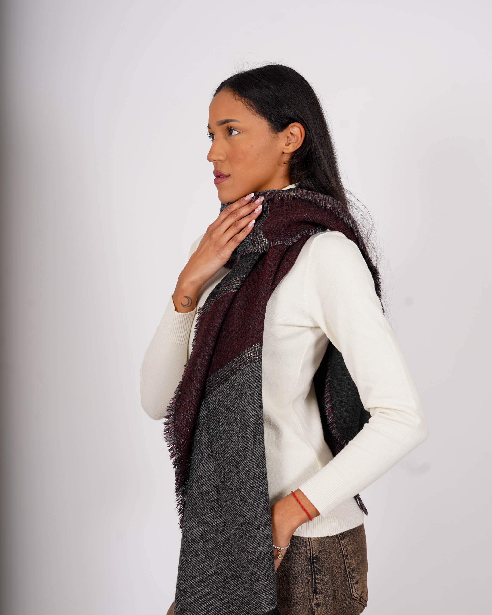 Sciarpa in maglia trama lurex - 7545