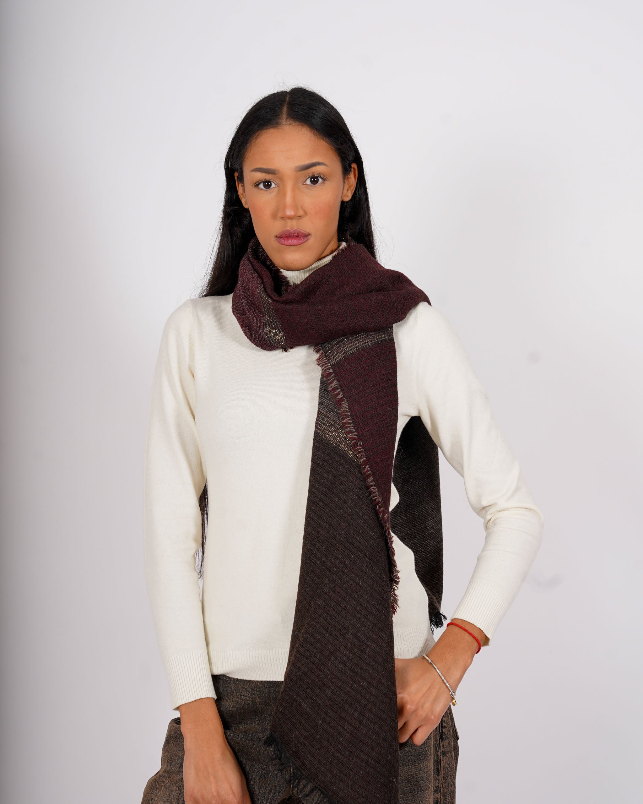 Sciarpa in maglia trama lurex - 7545