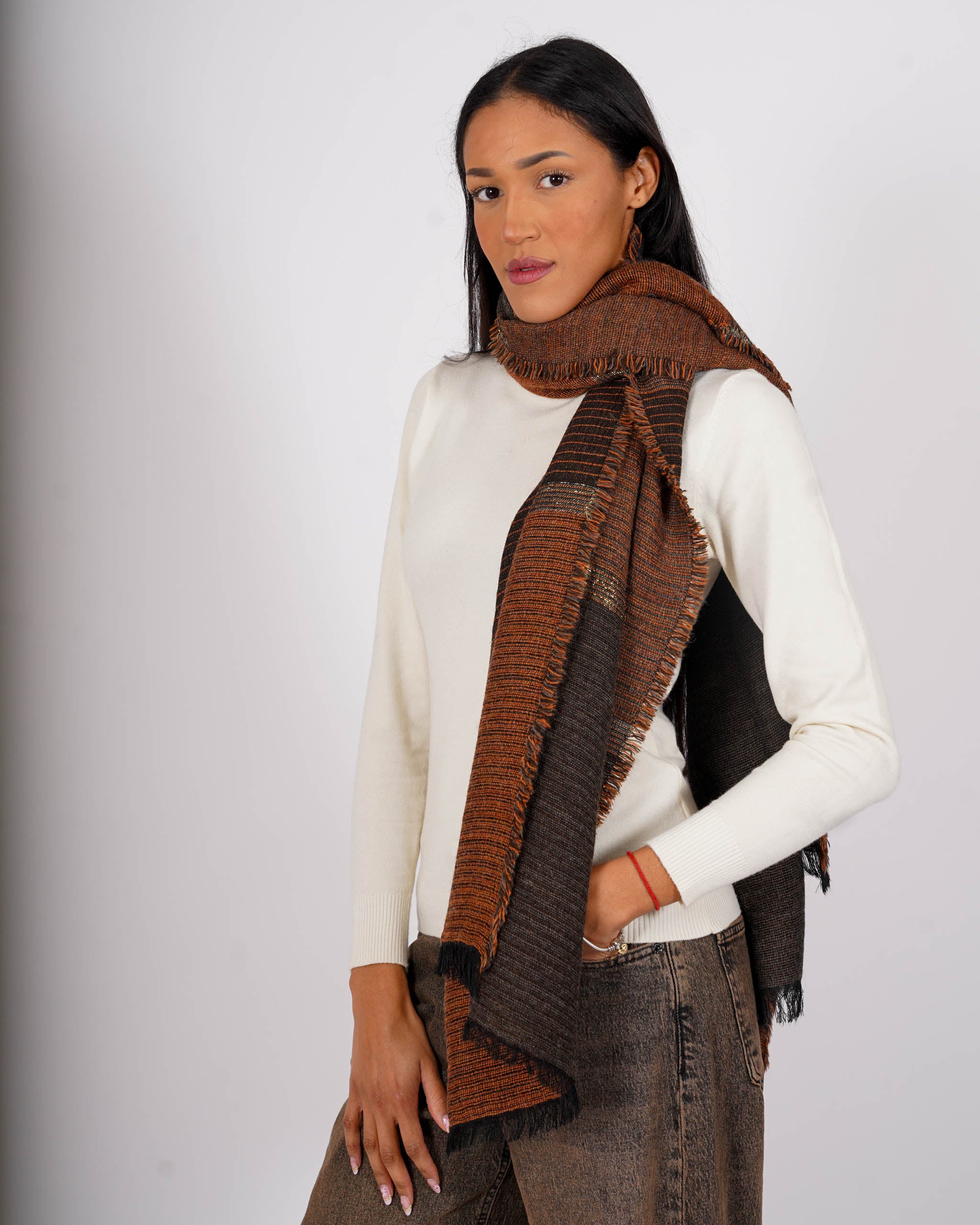 Sciarpa in maglia trama lurex - 7545