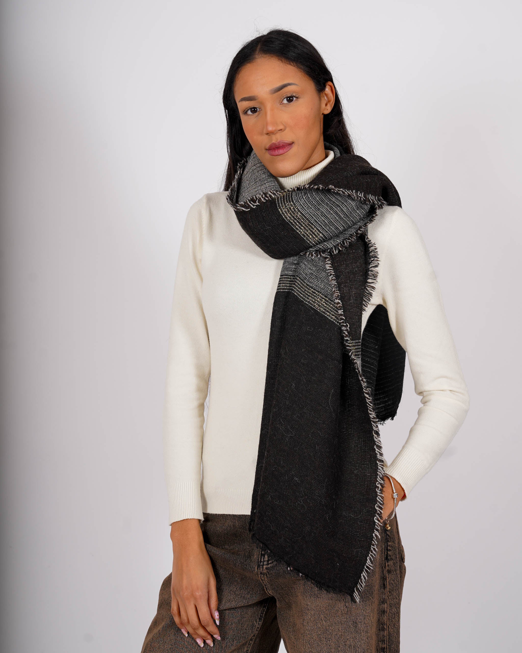 Sciarpa in maglia trama lurex - 7545