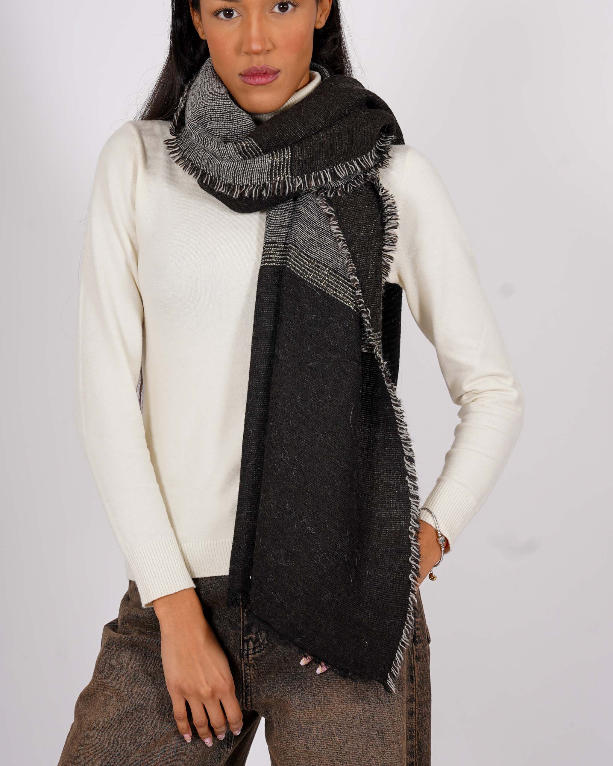 Sciarpa in maglia trama lurex - 7545