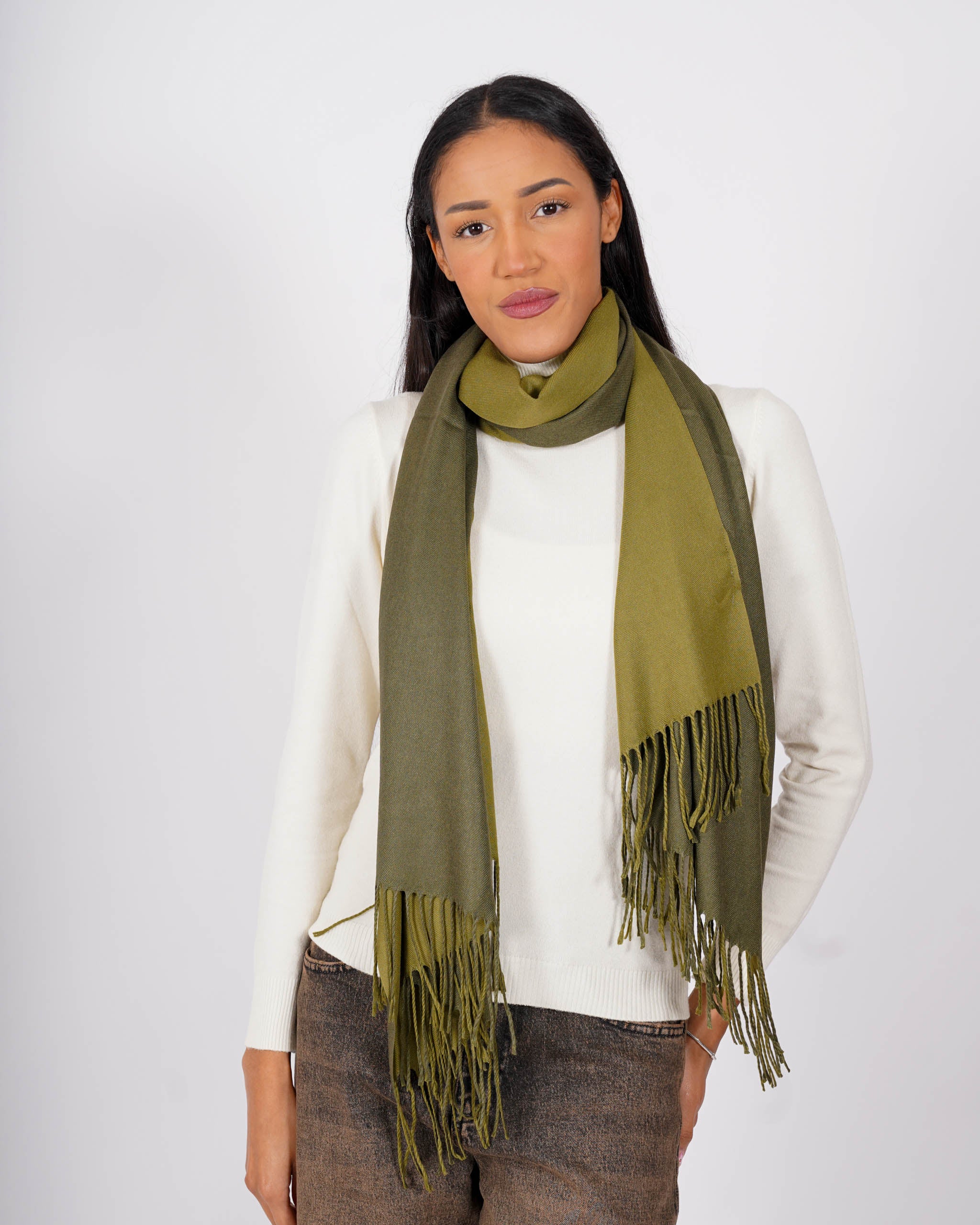 Sciarpa bicolor in misto lana - A2139