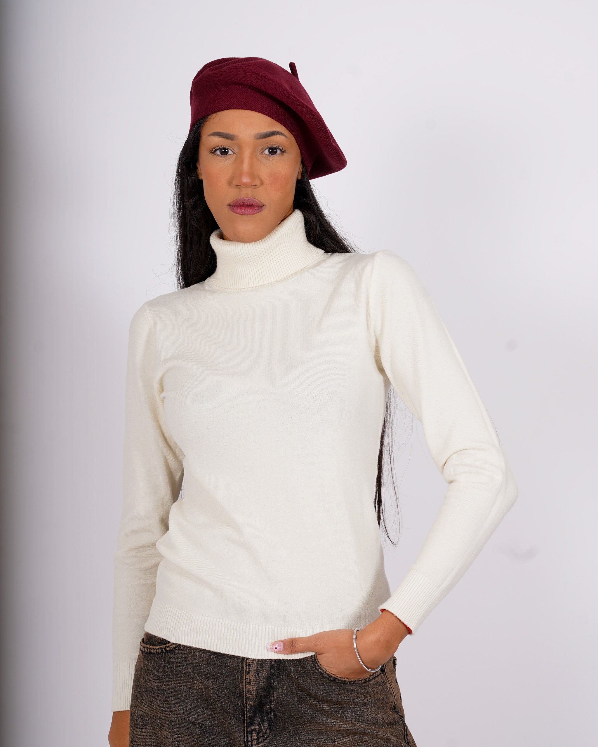 Cappello basco in misto lana - CA-18