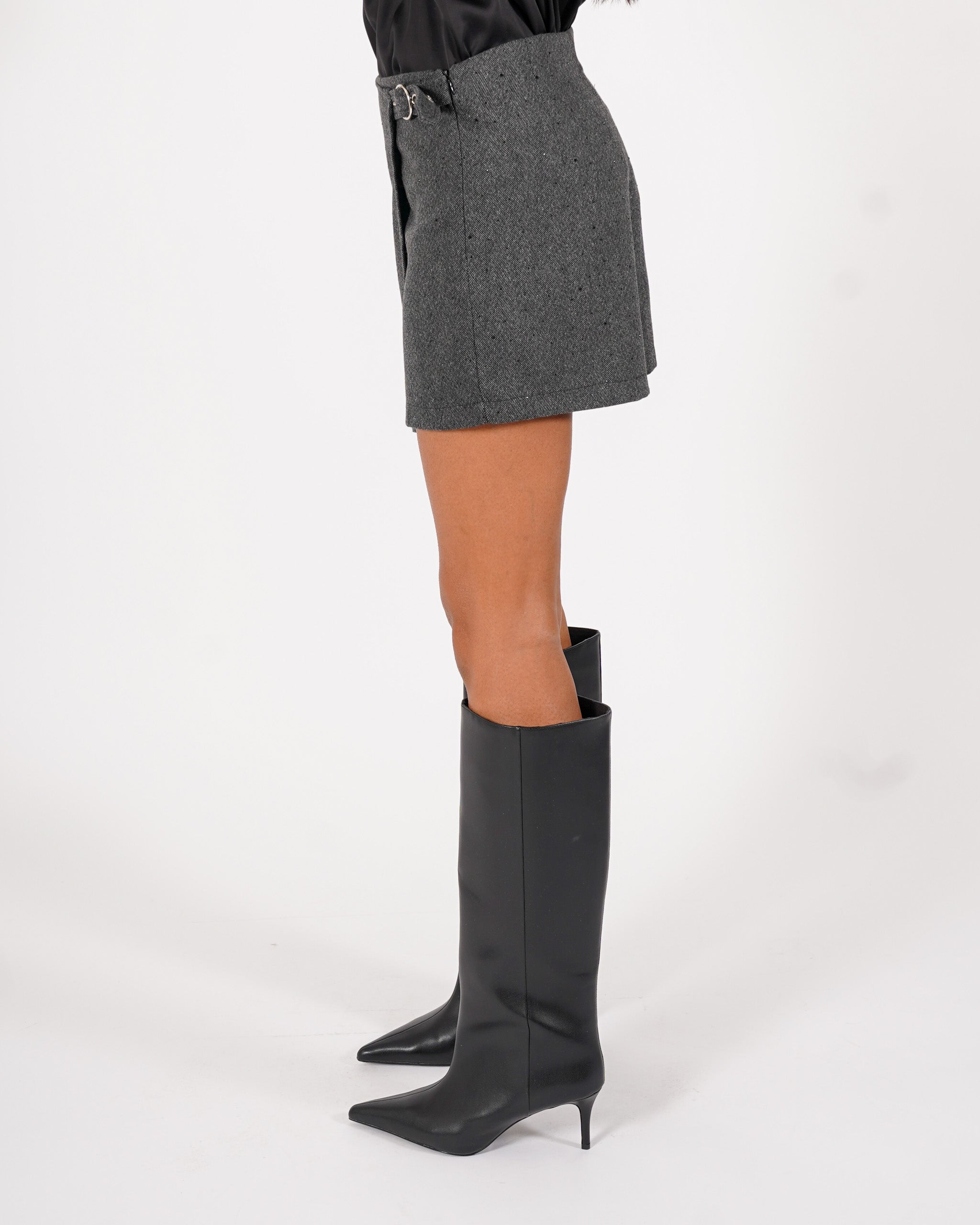 Gonna shorts in tessuto spigato e applicazioni - Beyonce