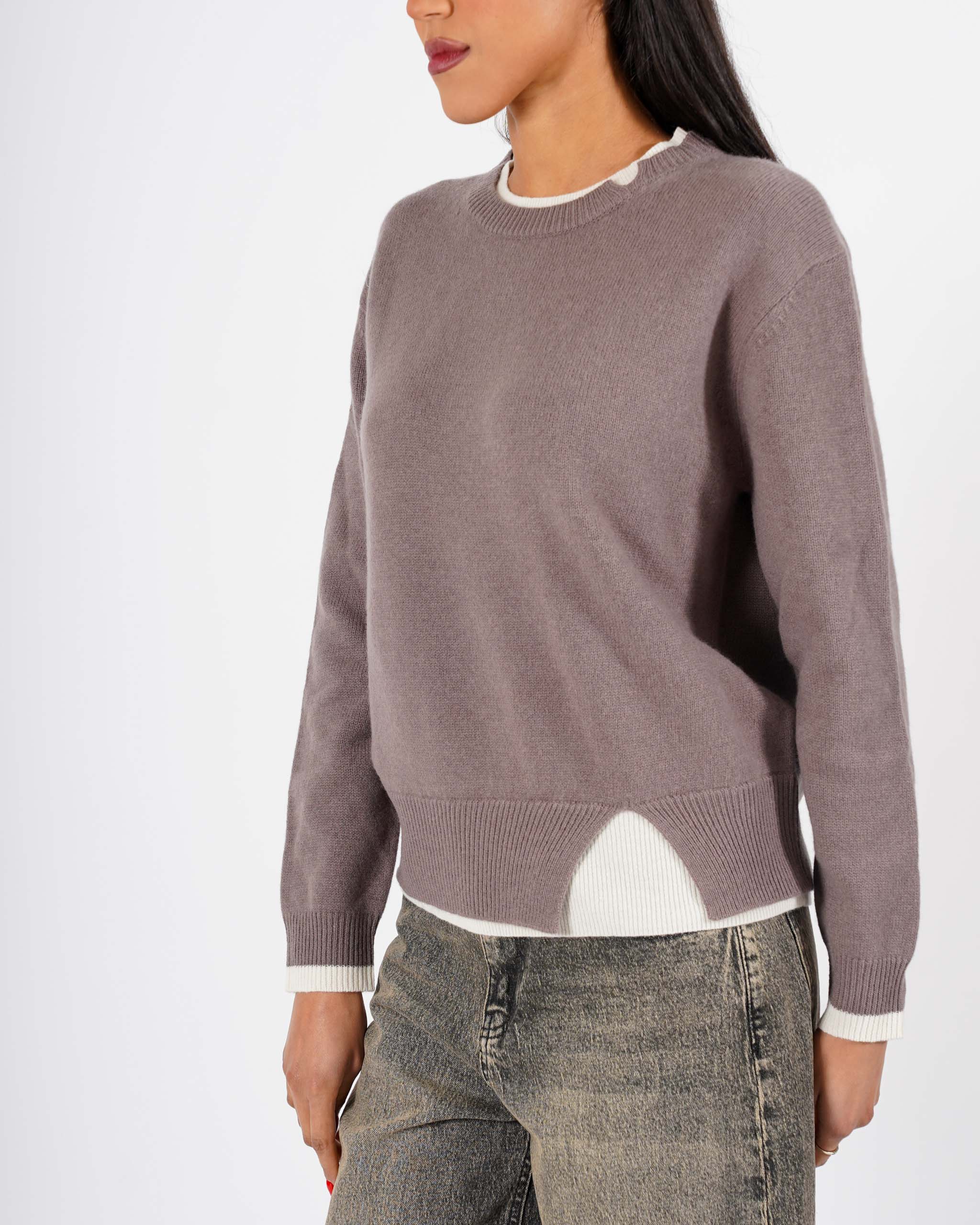 Maglia girocollo con dettaglio sul collo e fondo - Tiepida