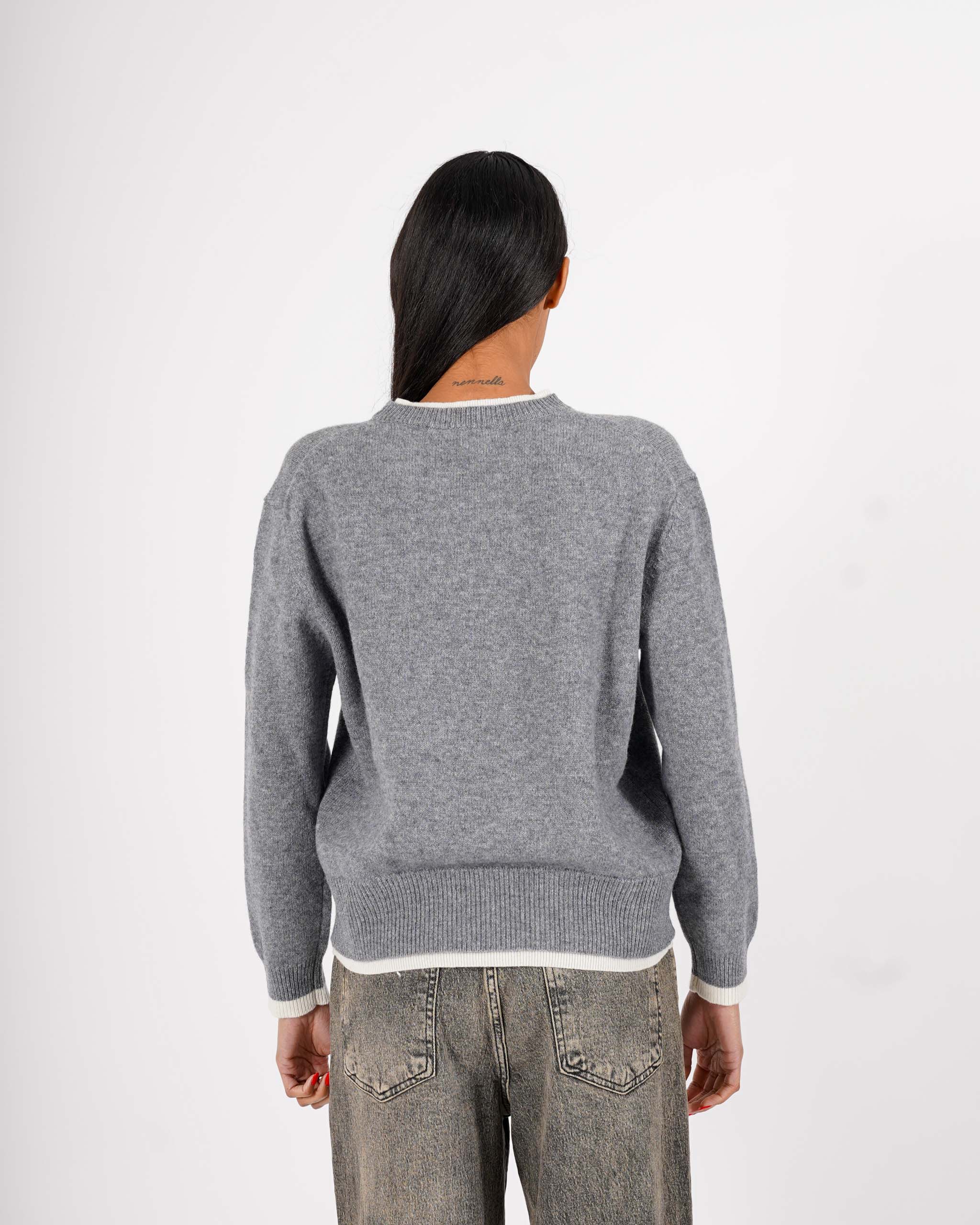 Maglia girocollo con dettaglio sul collo e fondo - Tiepida