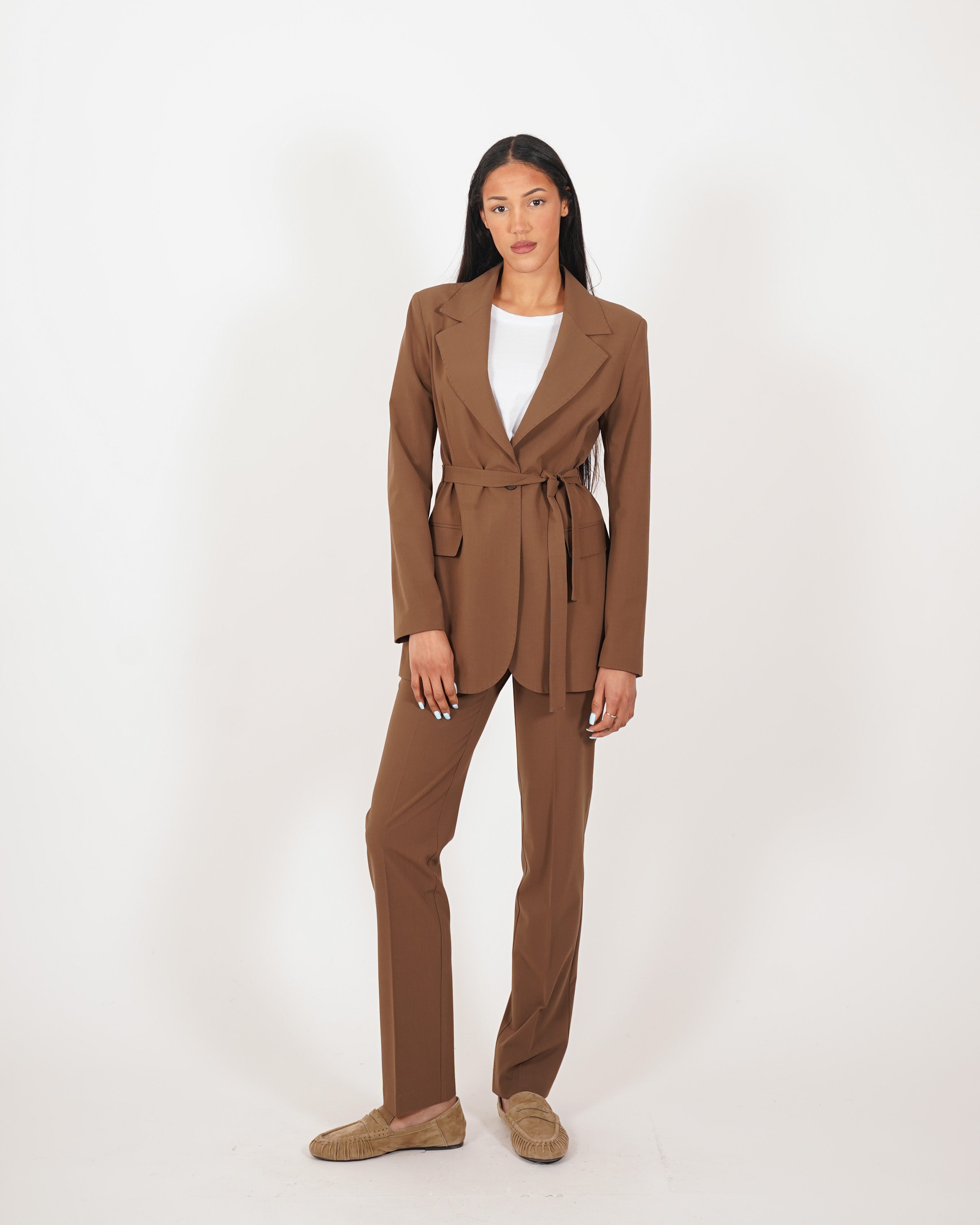 Pantaloni slim fit in tessuto ecofibra - Timorosa