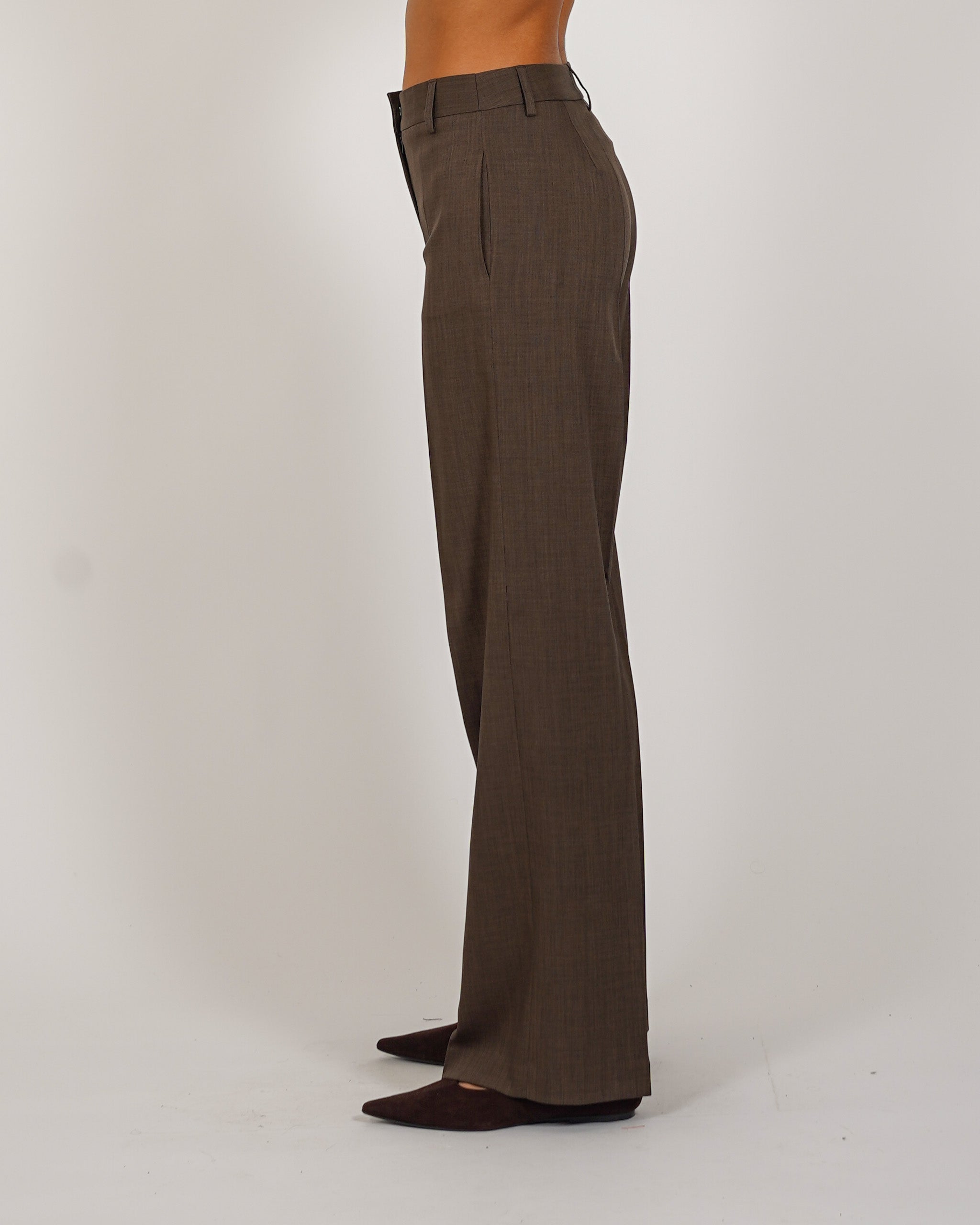 Pantaloni palazzo a vita alta in ecofibra – Giovanna