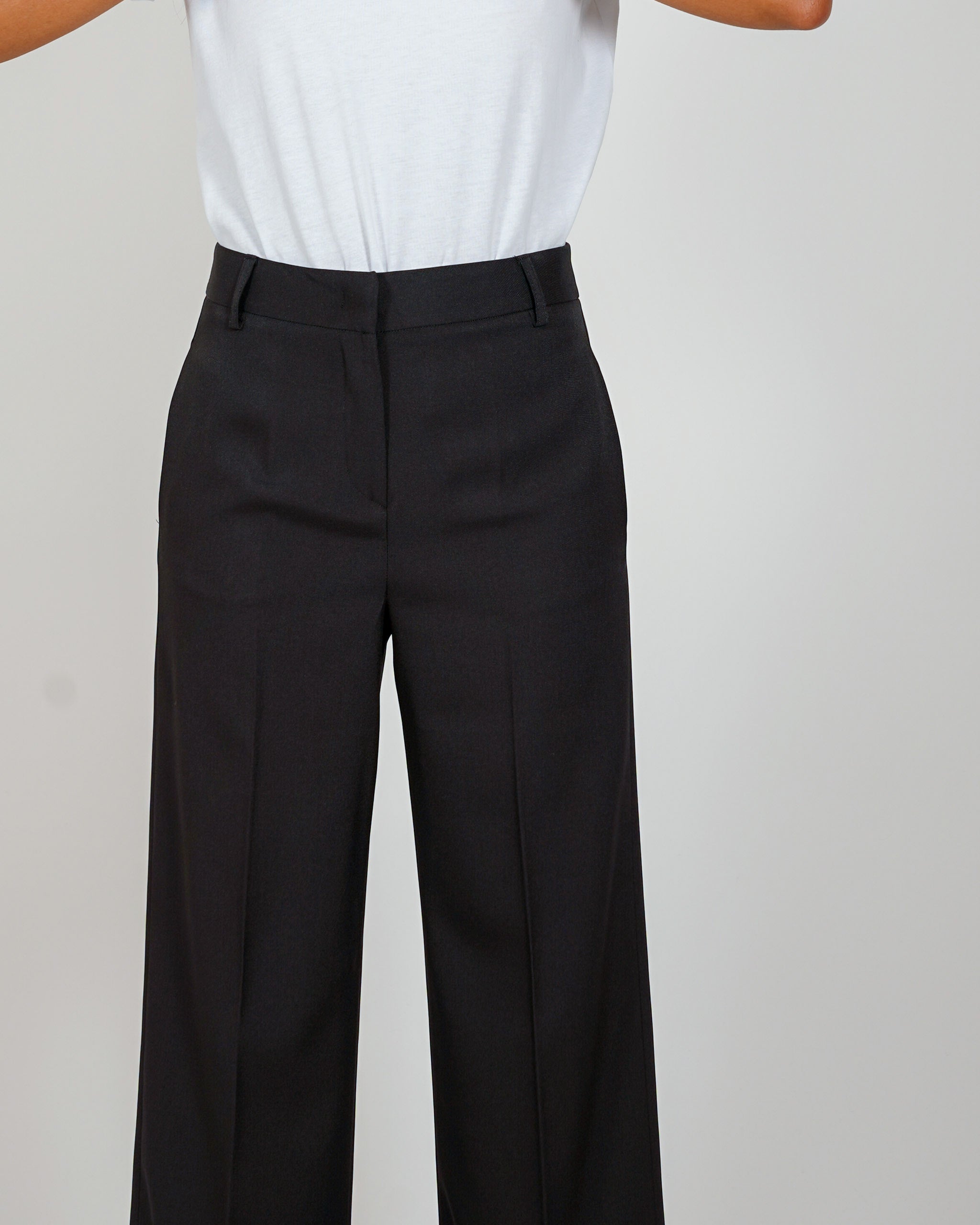 Pantaloni palazzo a vita alta in ecofibra – Giovanna