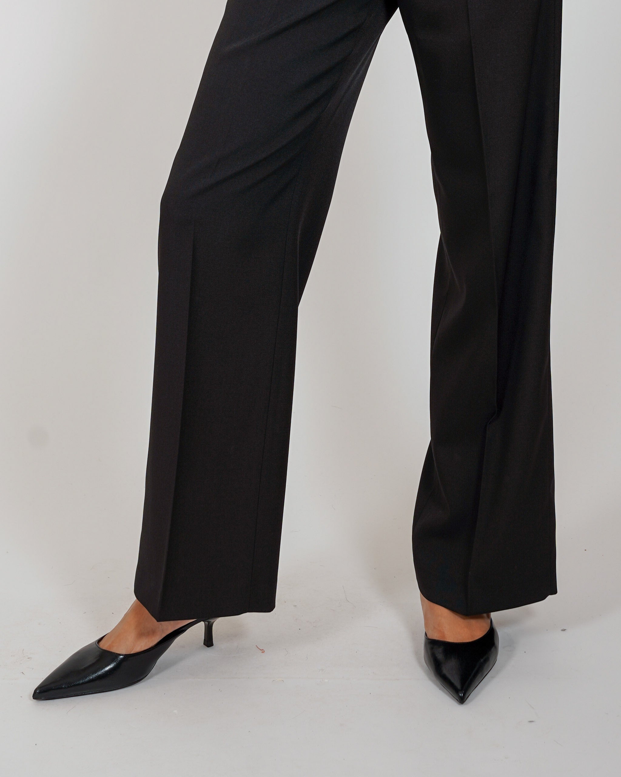 Pantaloni palazzo a vita alta in ecofibra – Giovanna