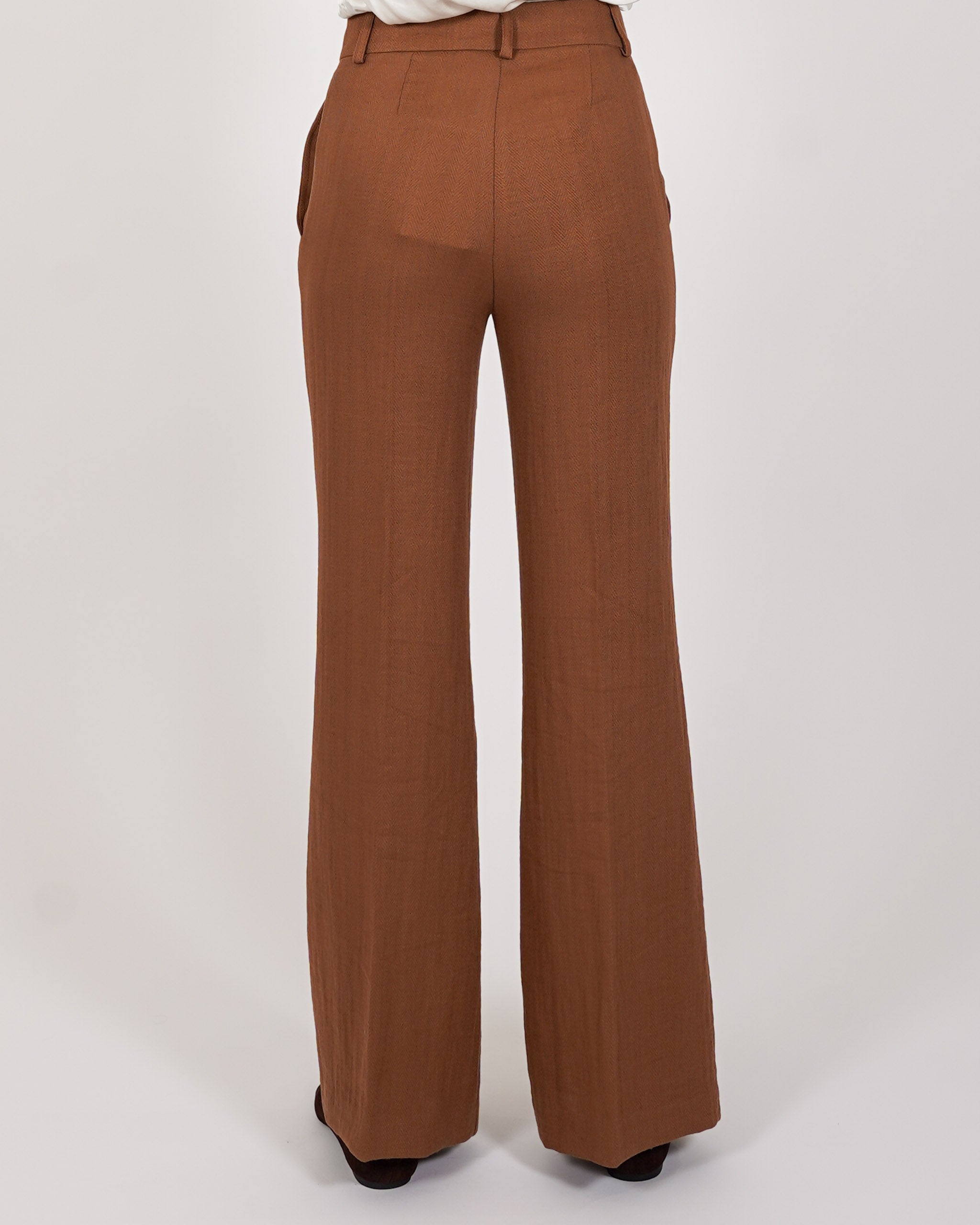 Pantaloni palazzo vita alta in mano lino - Roberts