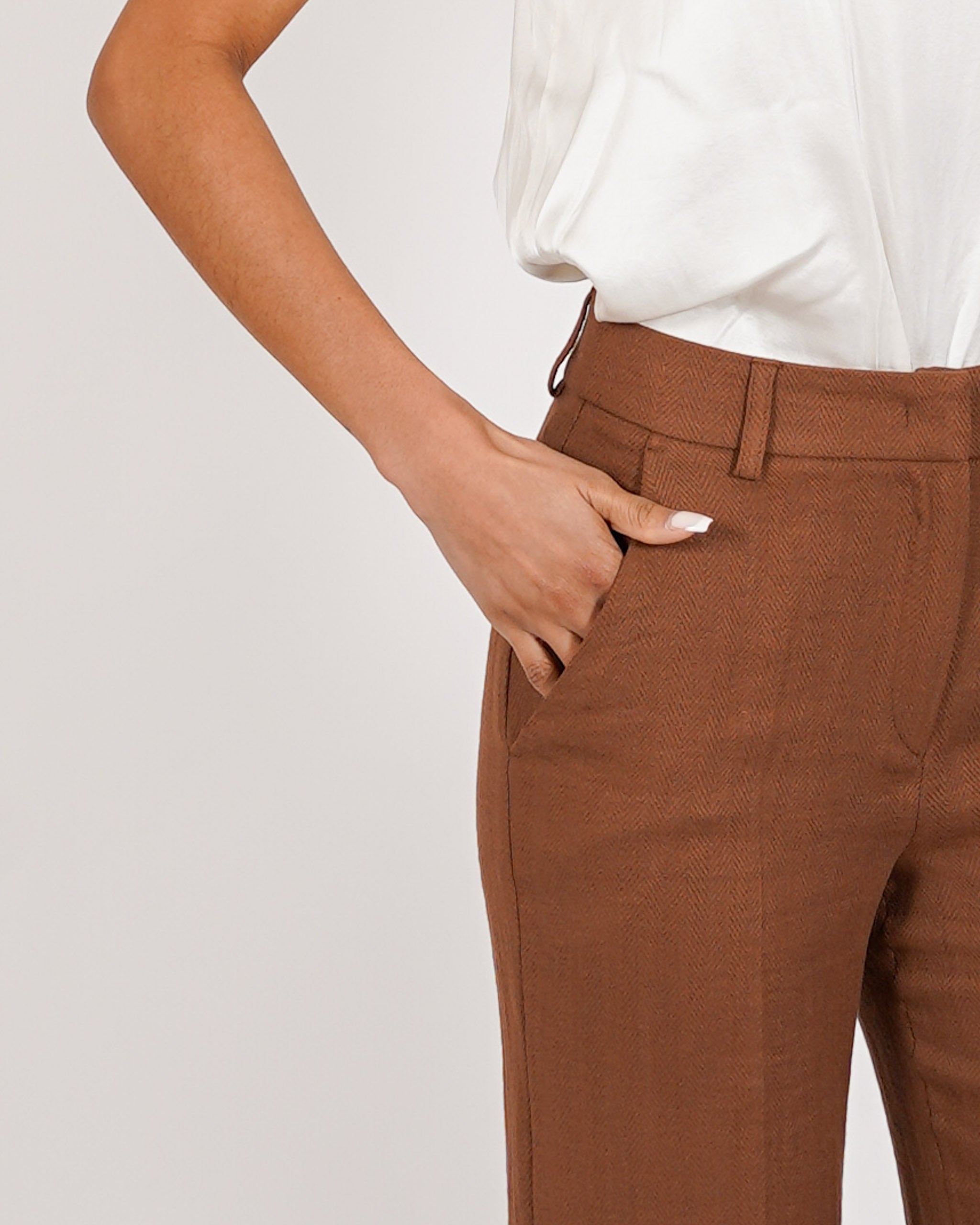 Pantaloni palazzo vita alta in mano lino - Roberts