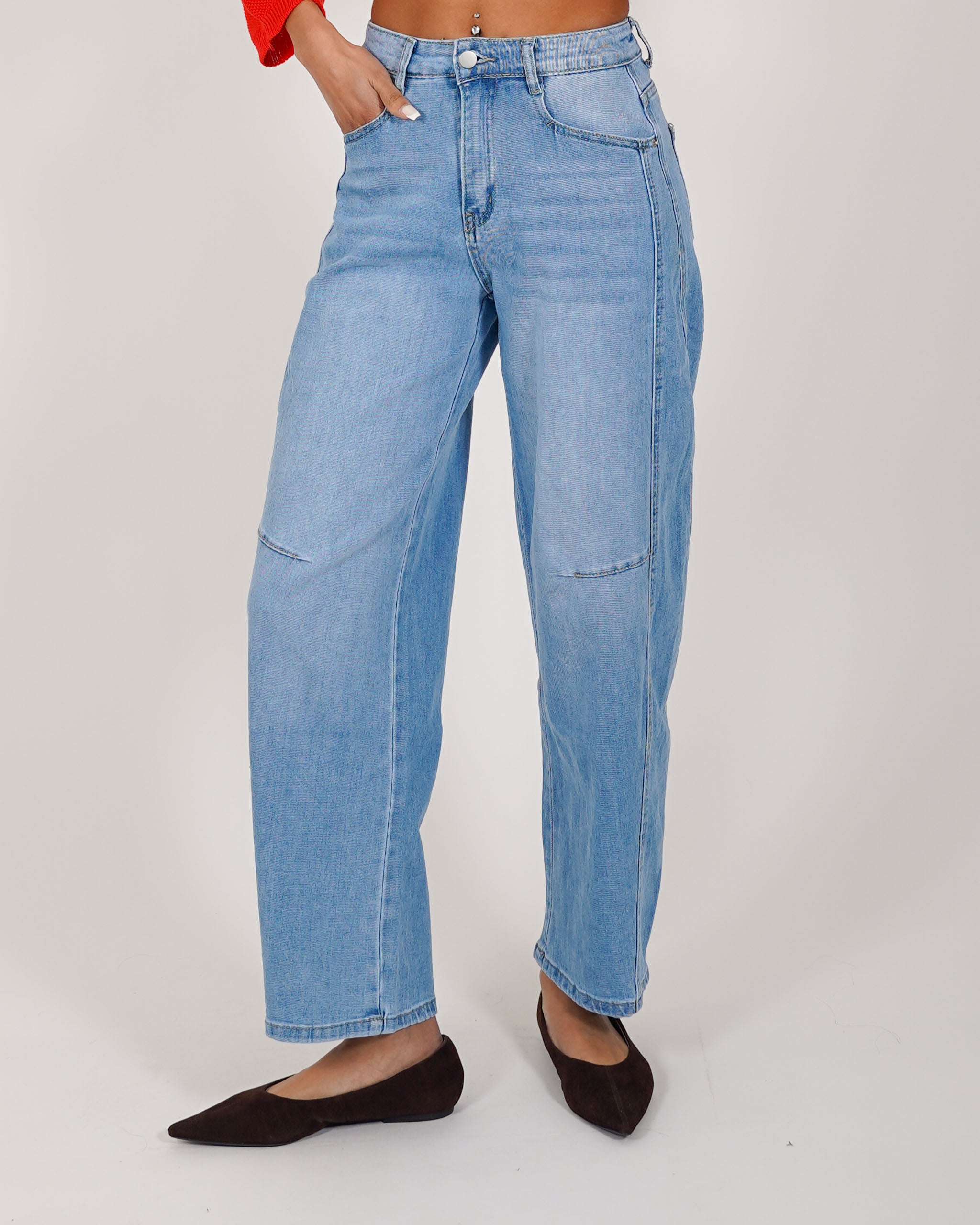 Jeans balloon fit in tela denim - Doris