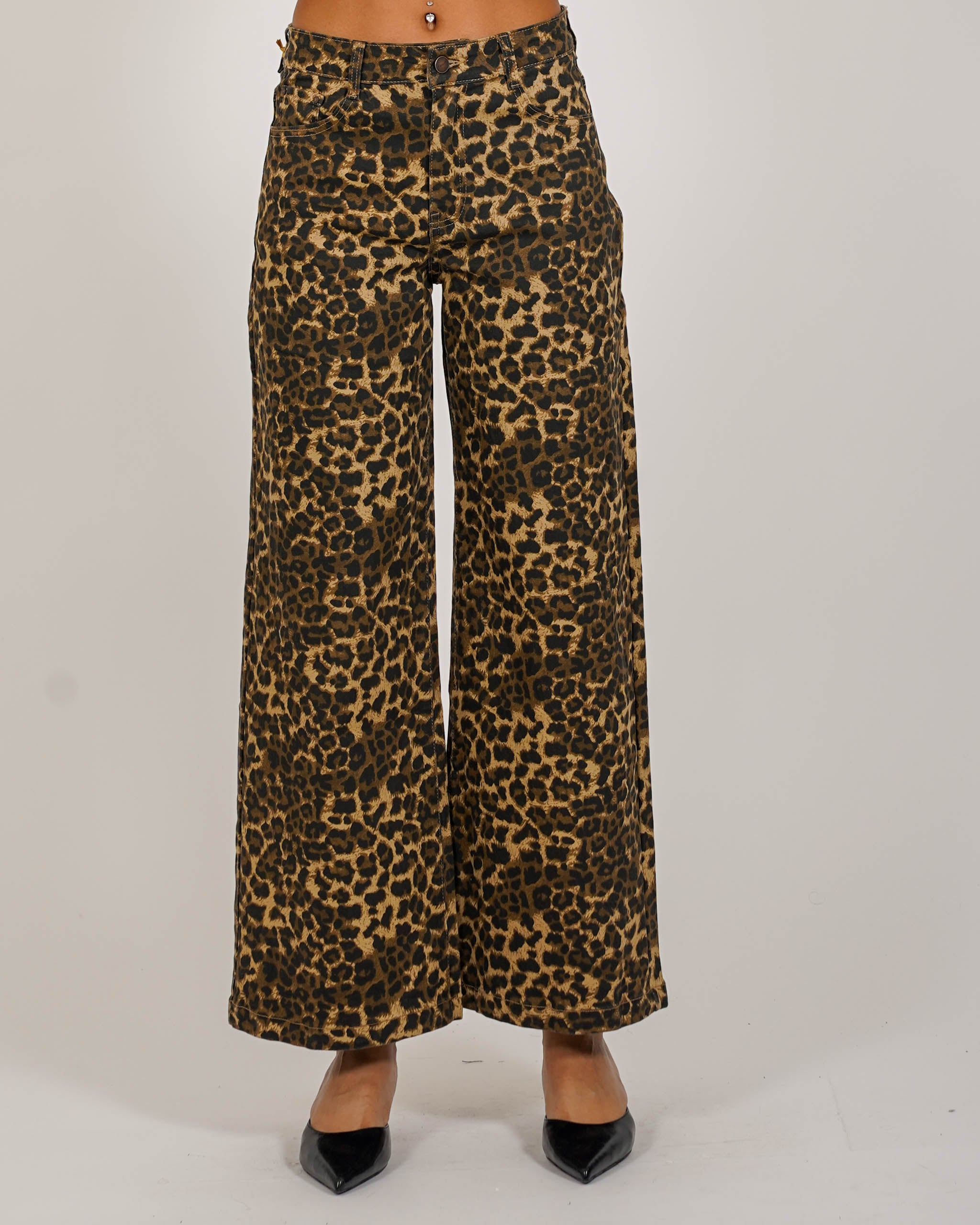 Pantaloni regular fit stampa maculata - Ruby