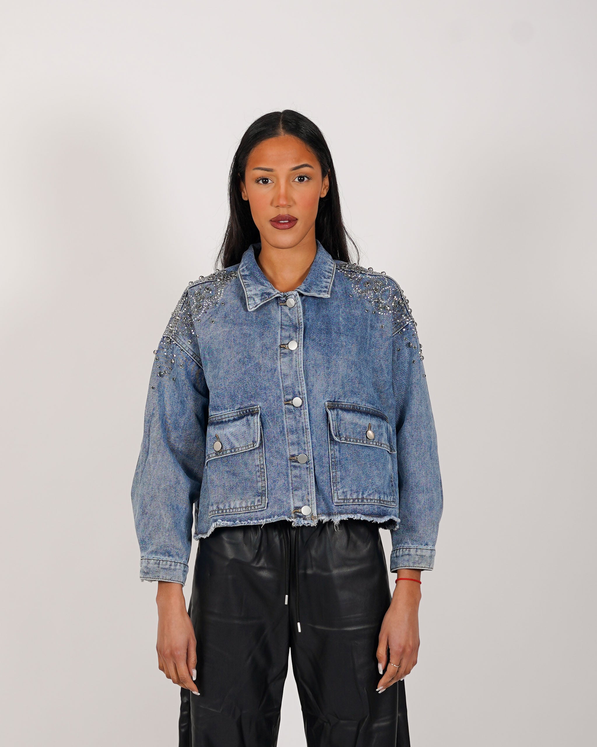 Giacca jeans con inserti in tela denim - Joyce