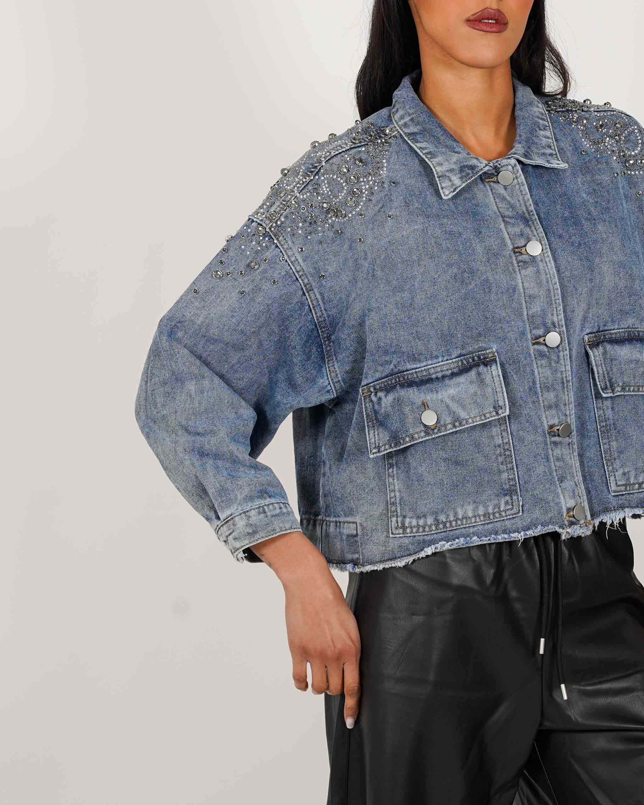 Giacca jeans con inserti in tela denim - Joyce