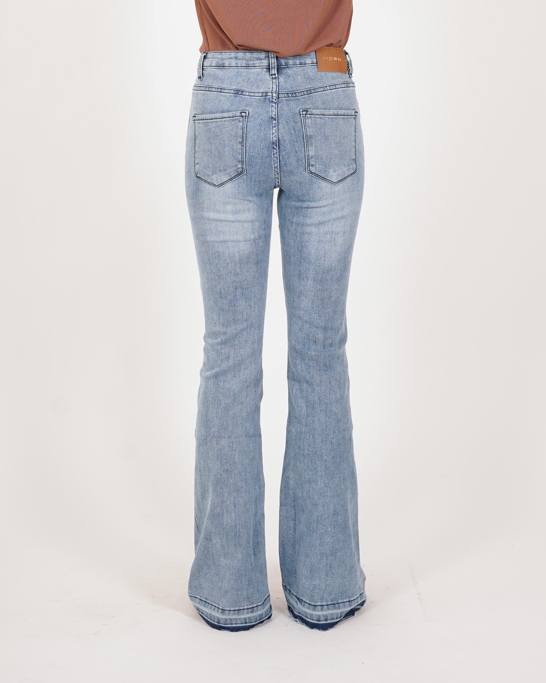 Jeans stretch gamba larga con vita regolare - Beverly