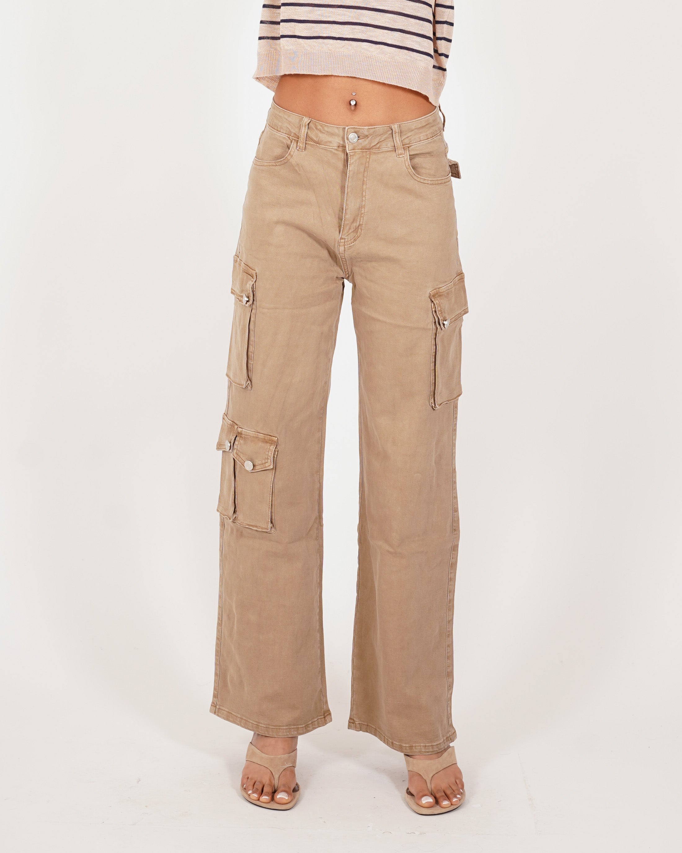 Pantaloni cargo in tessuto di cotone - Arabella