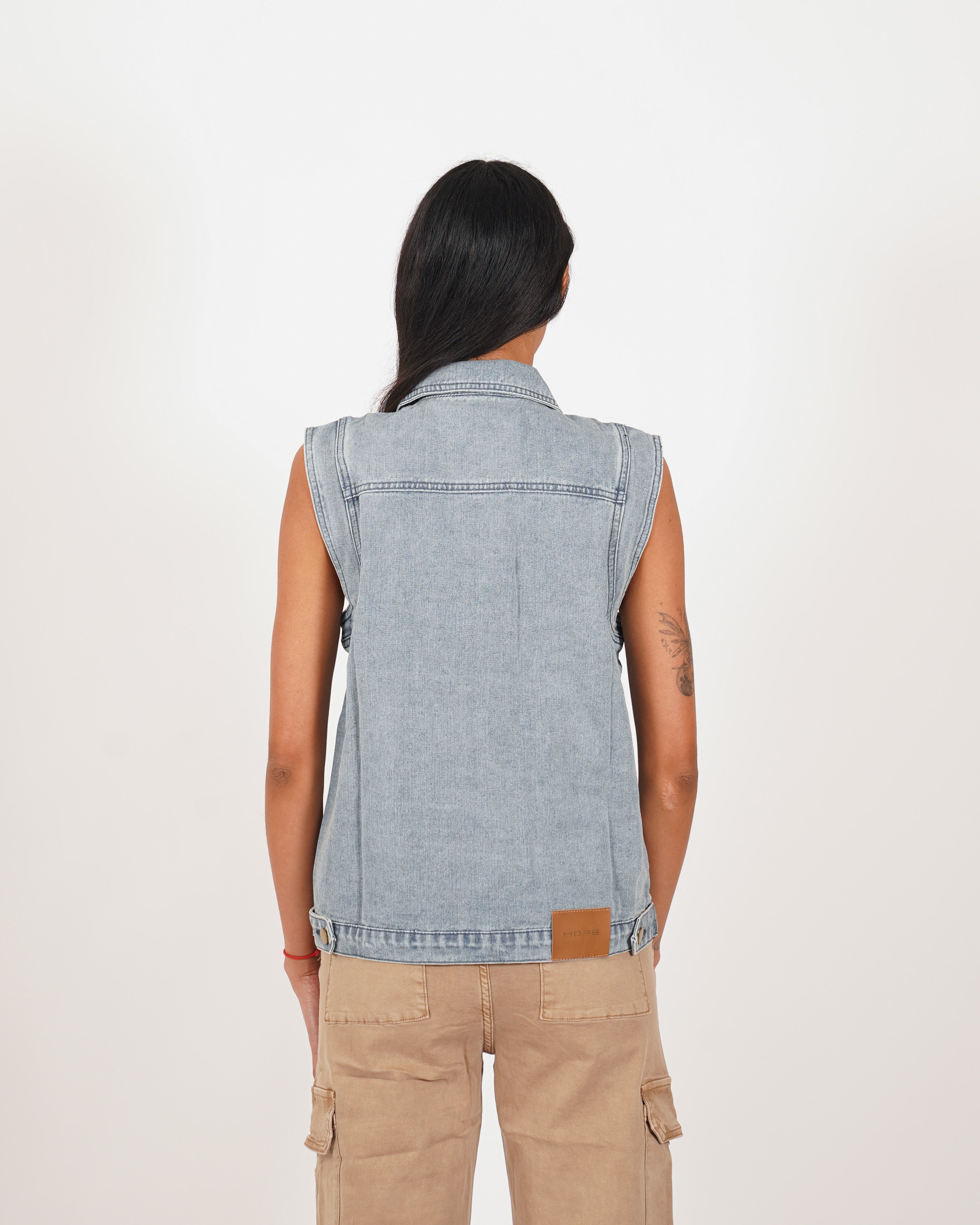 Gilet over in tessuto jeans - Zaffira