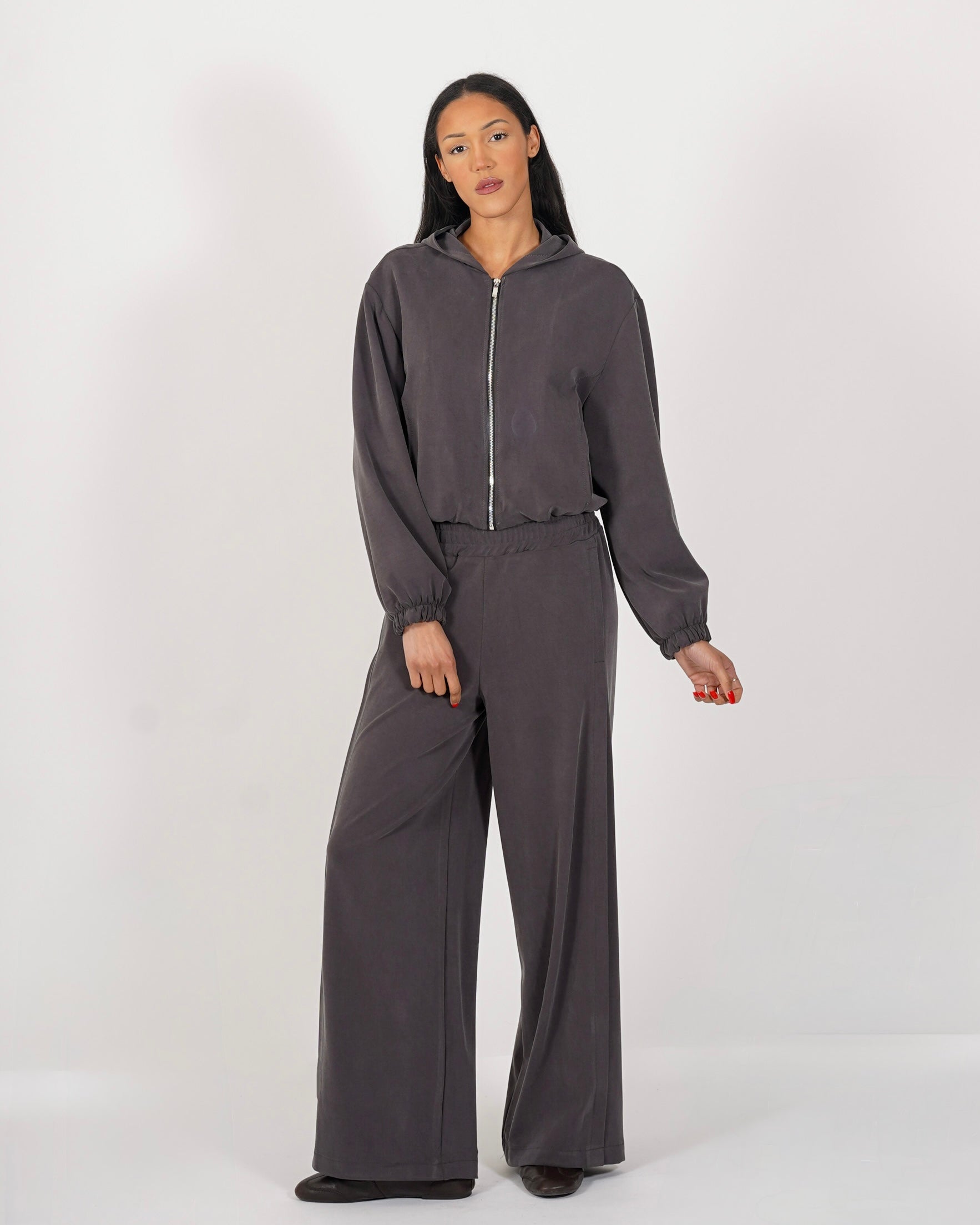 Felpa con cappuccio e zip - Ortica