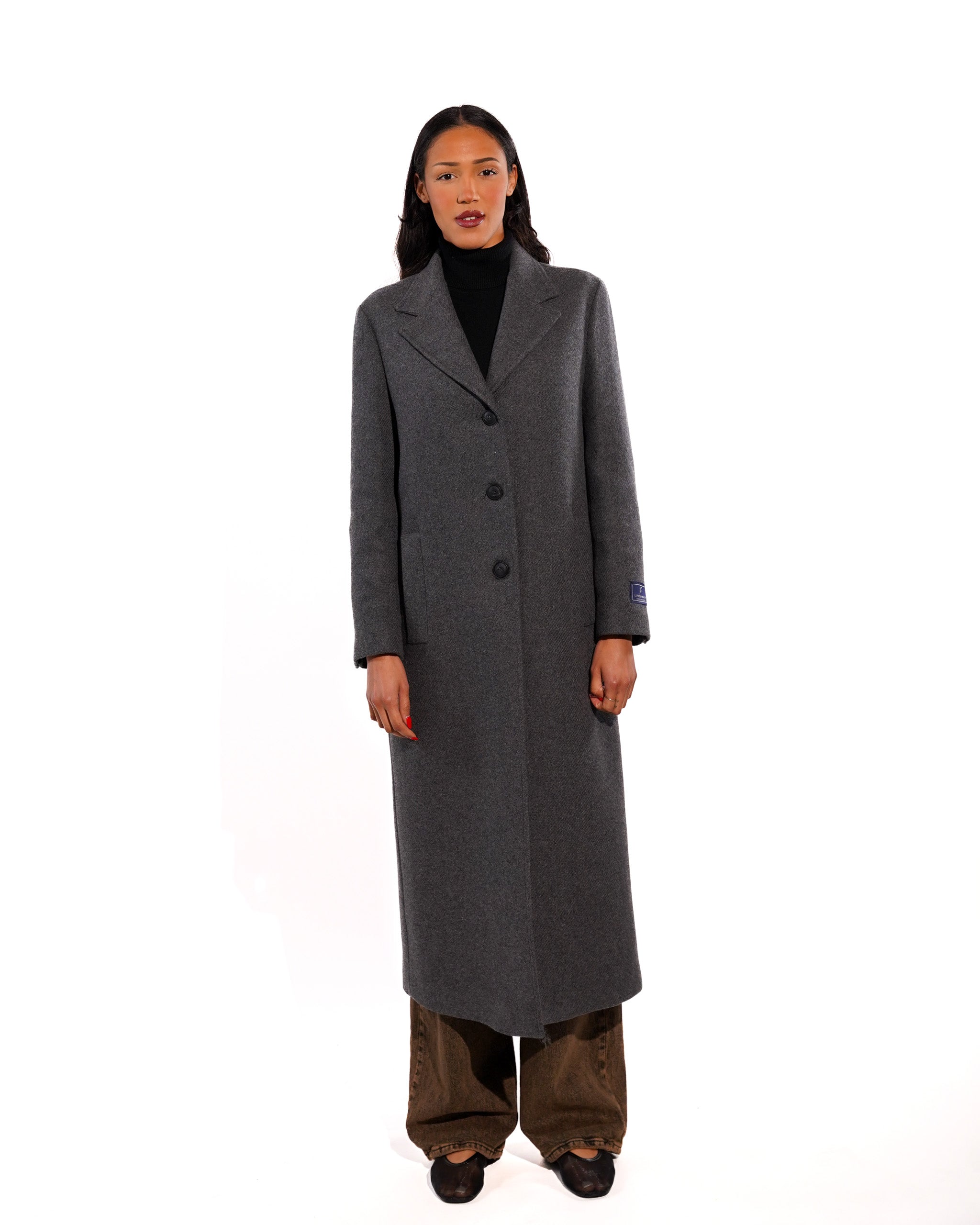 Cappotto lungo monopetto in mano lana - Airone