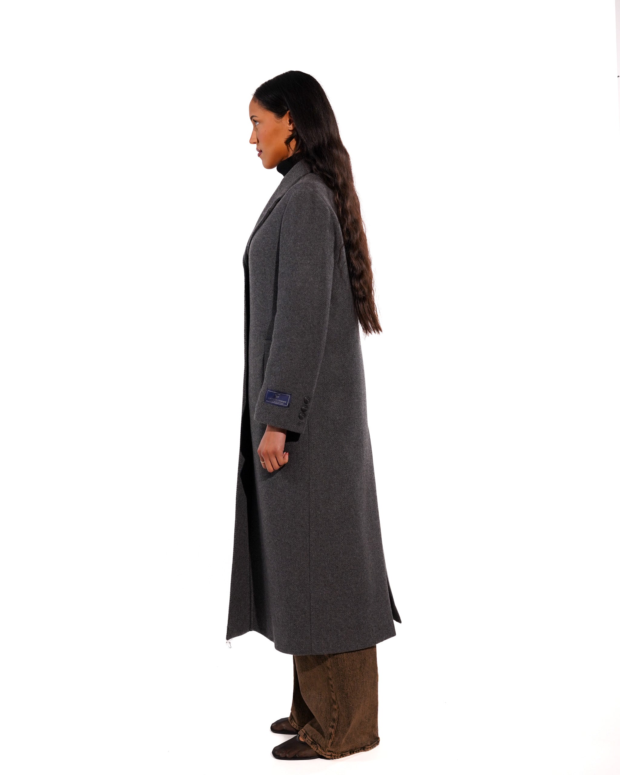 Cappotto lungo monopetto in mano lana - Airone