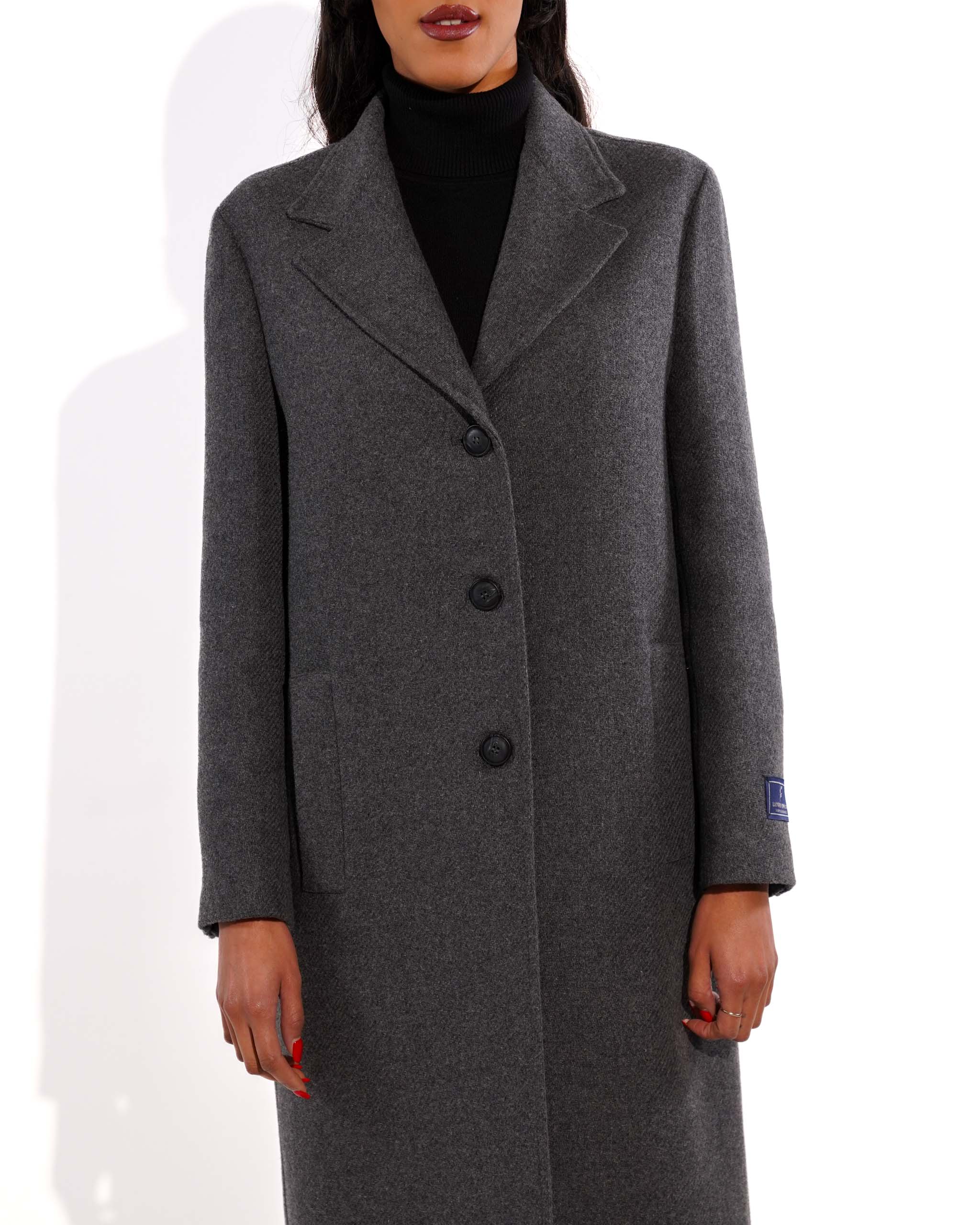 Cappotto lungo monopetto in mano lana - Airone