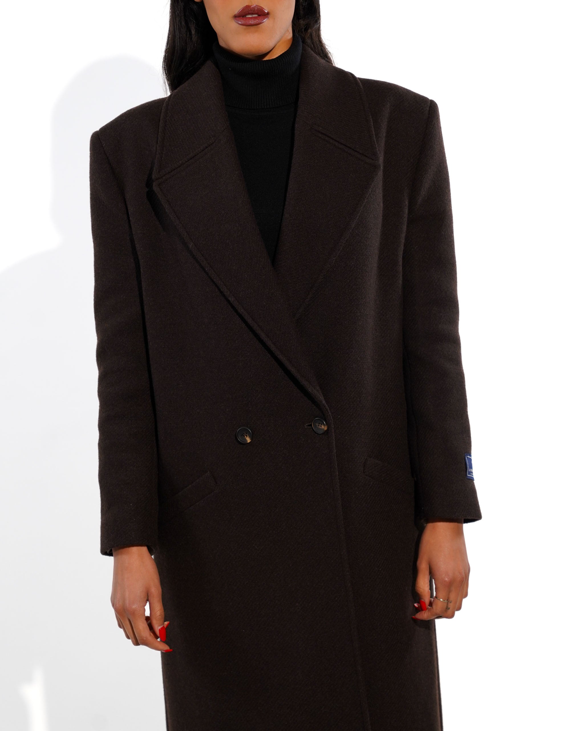 Cappotto lungo doppio petto over in misto lana - Gabriel