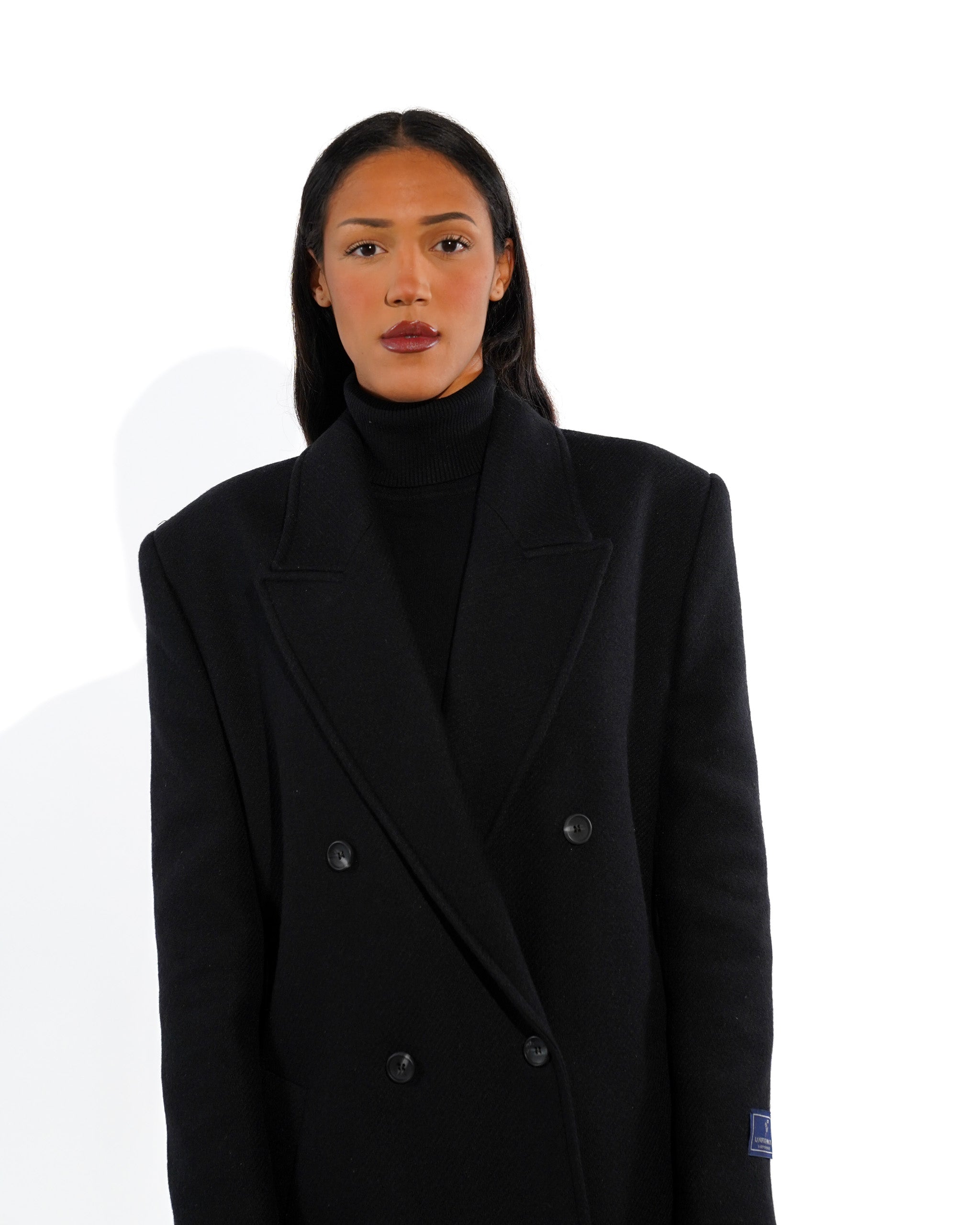 Cappotto lungo doppio petto in misto lana - Antonia