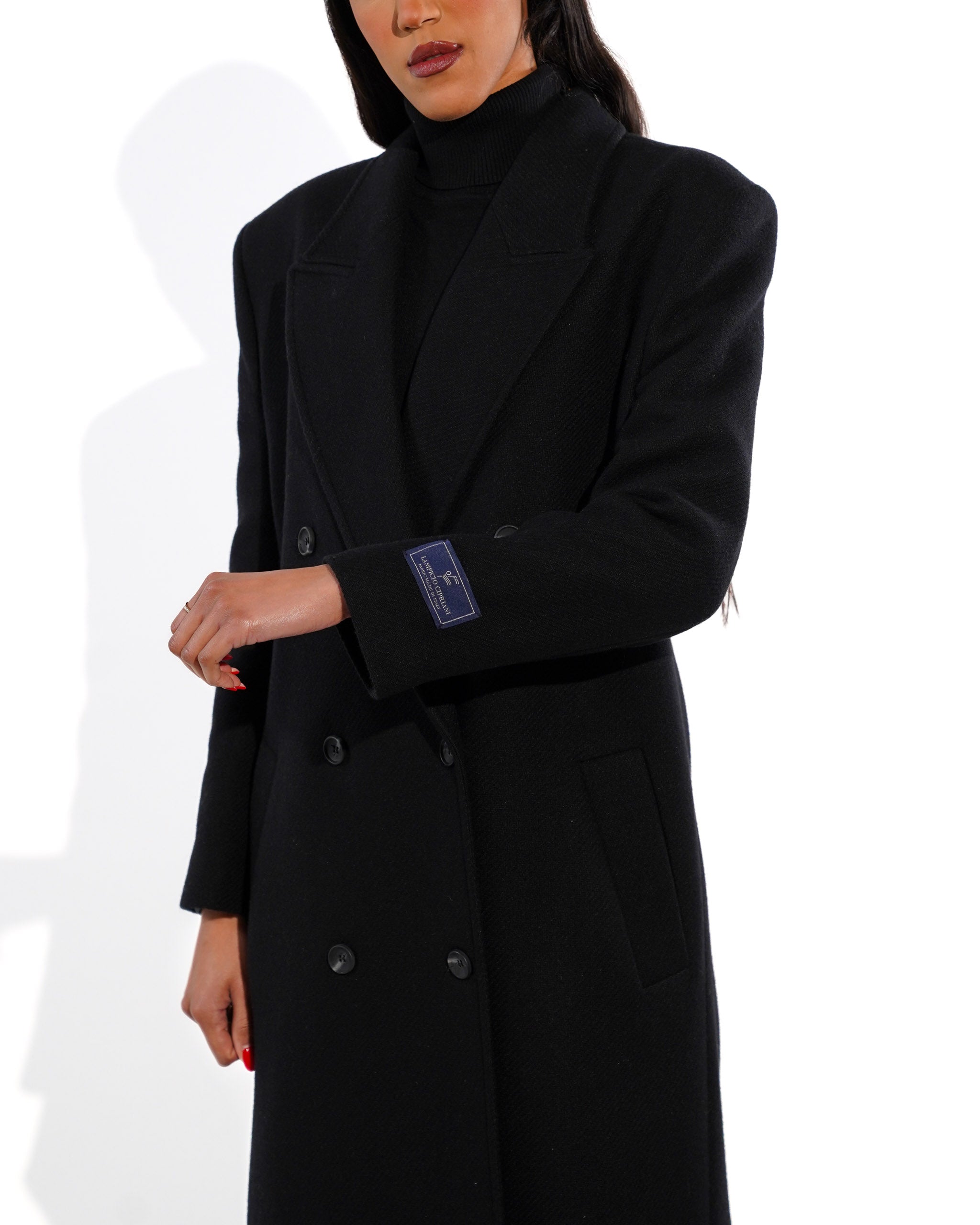 Cappotto lungo doppio petto in misto lana - Antonia