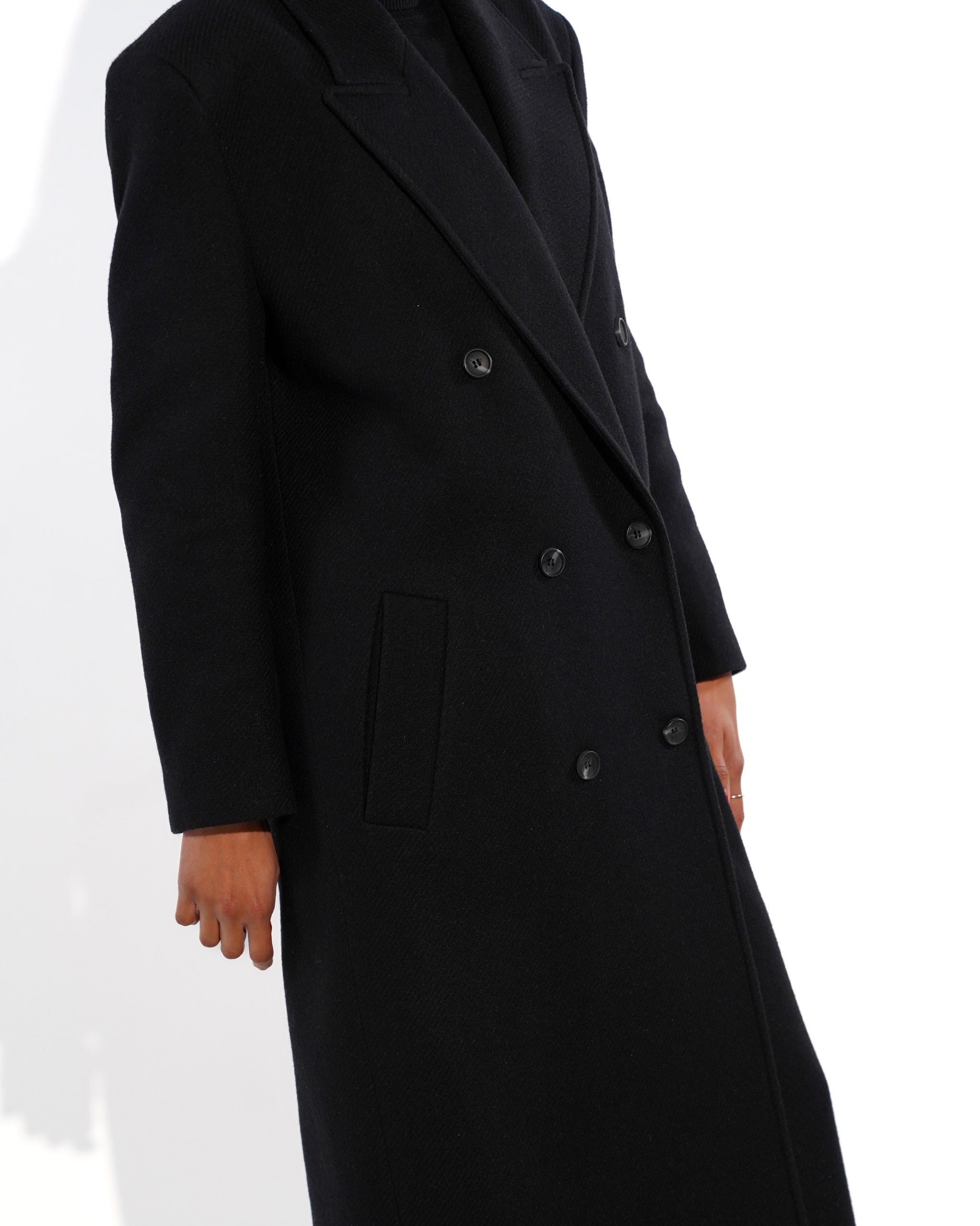 Cappotto lungo doppio petto in misto lana - Antonia