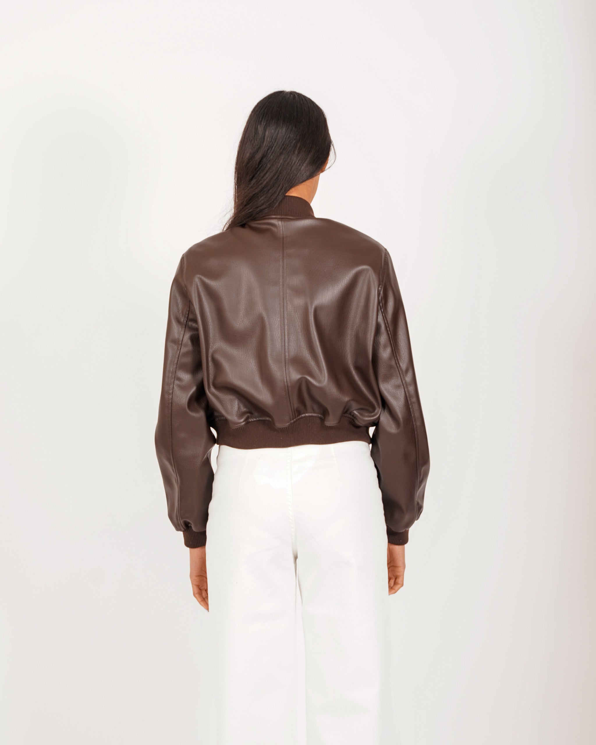 Bomber slim fit in ecopelle - Carly