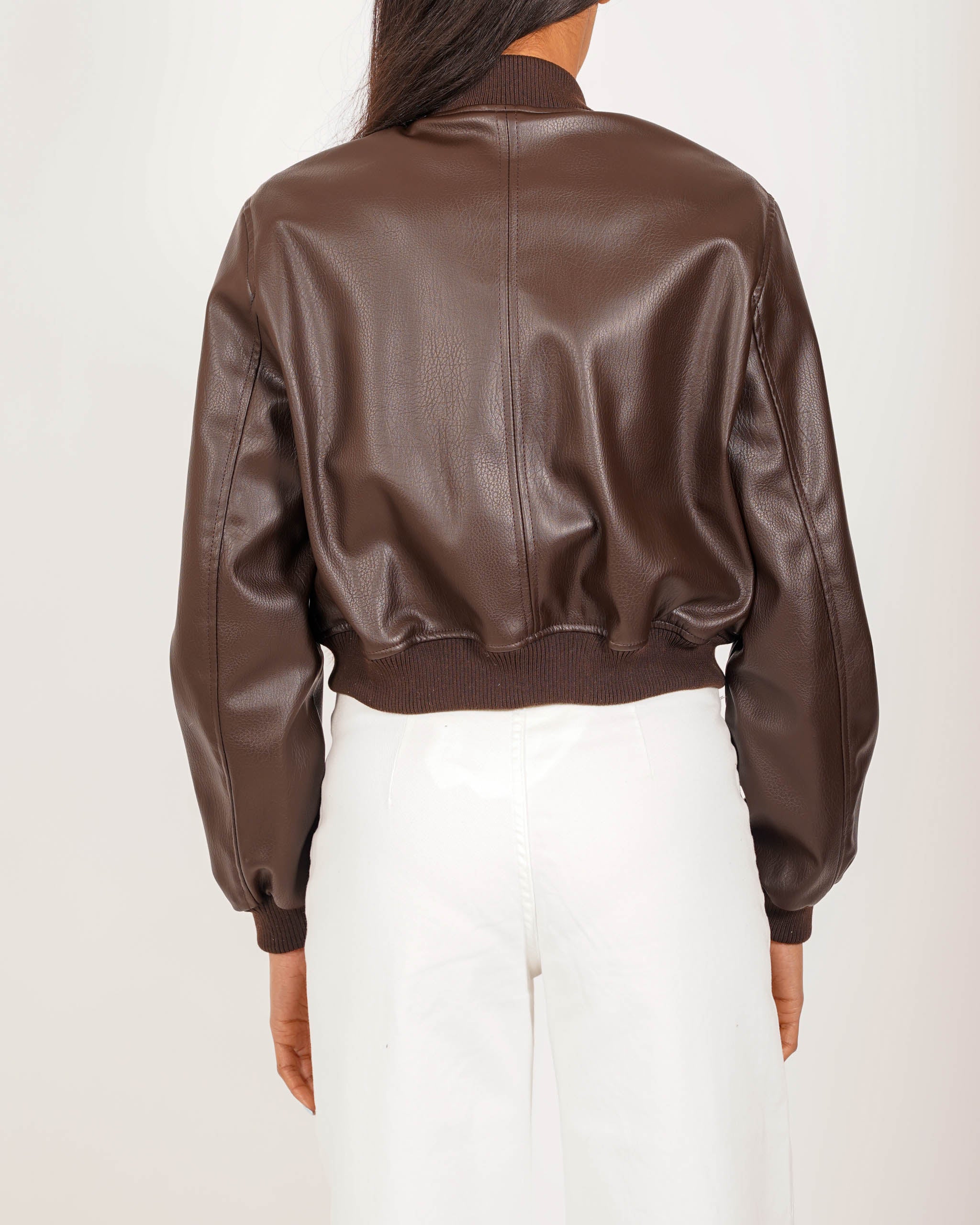 Bomber slim fit in ecopelle - Carly
