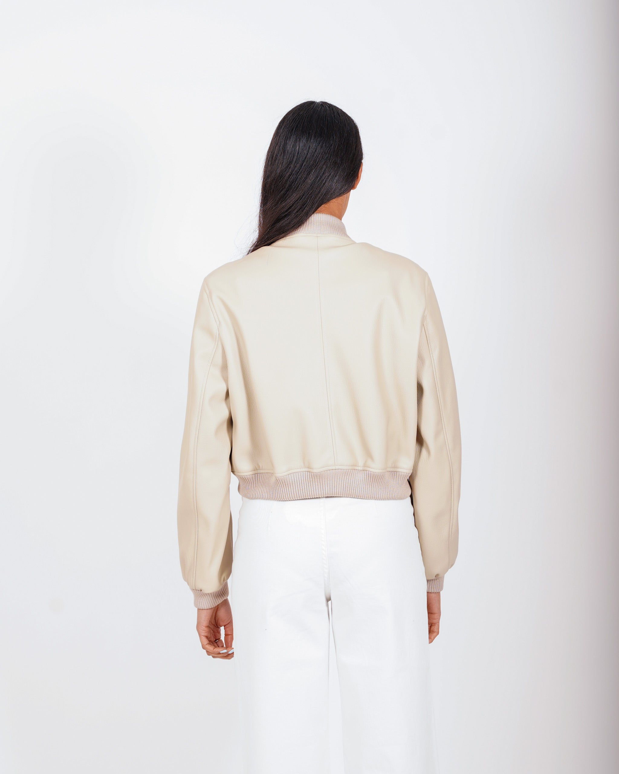 Bomber slim fit in ecopelle - Carly