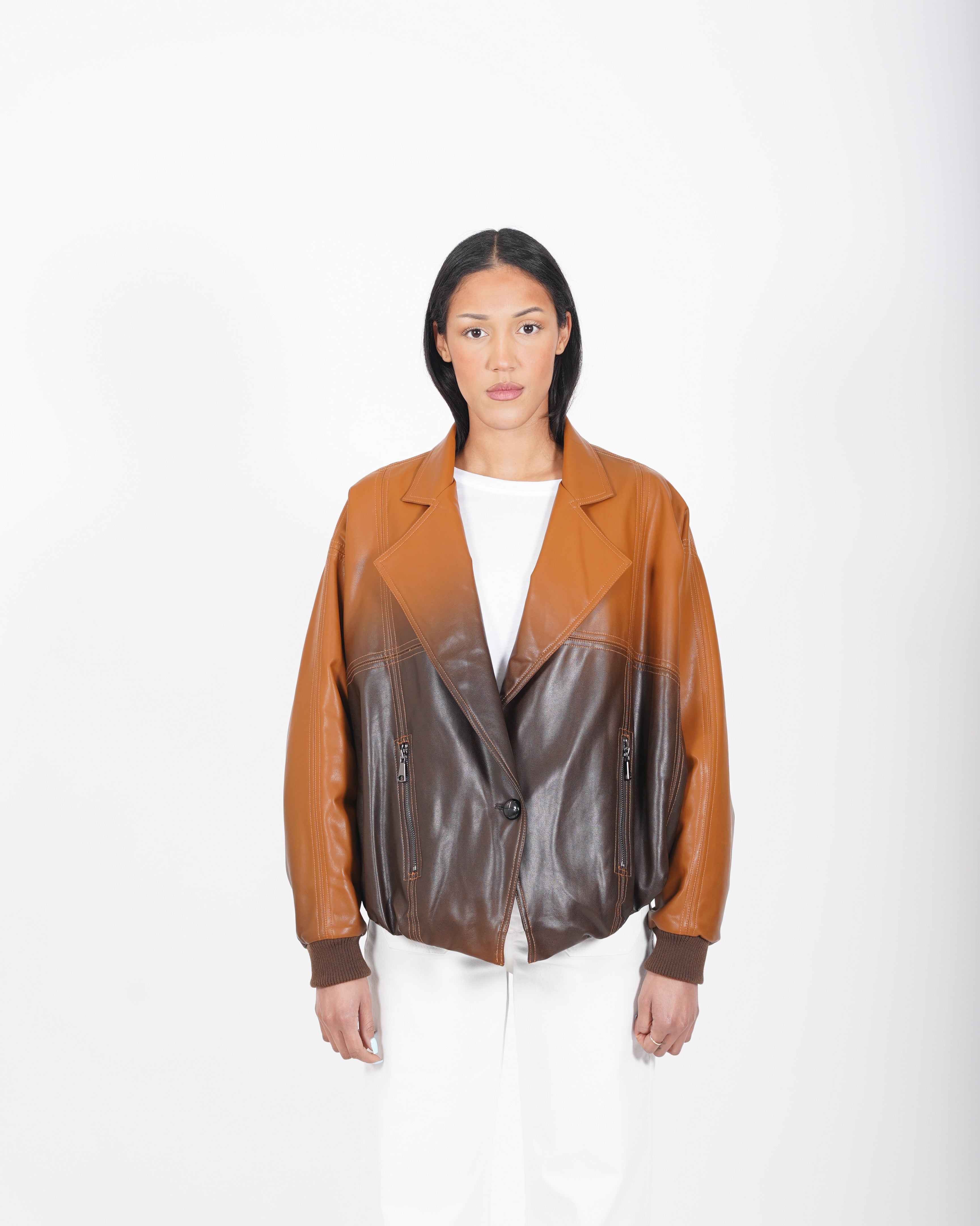 Bomber over bicolor in ecopelle - Aretha