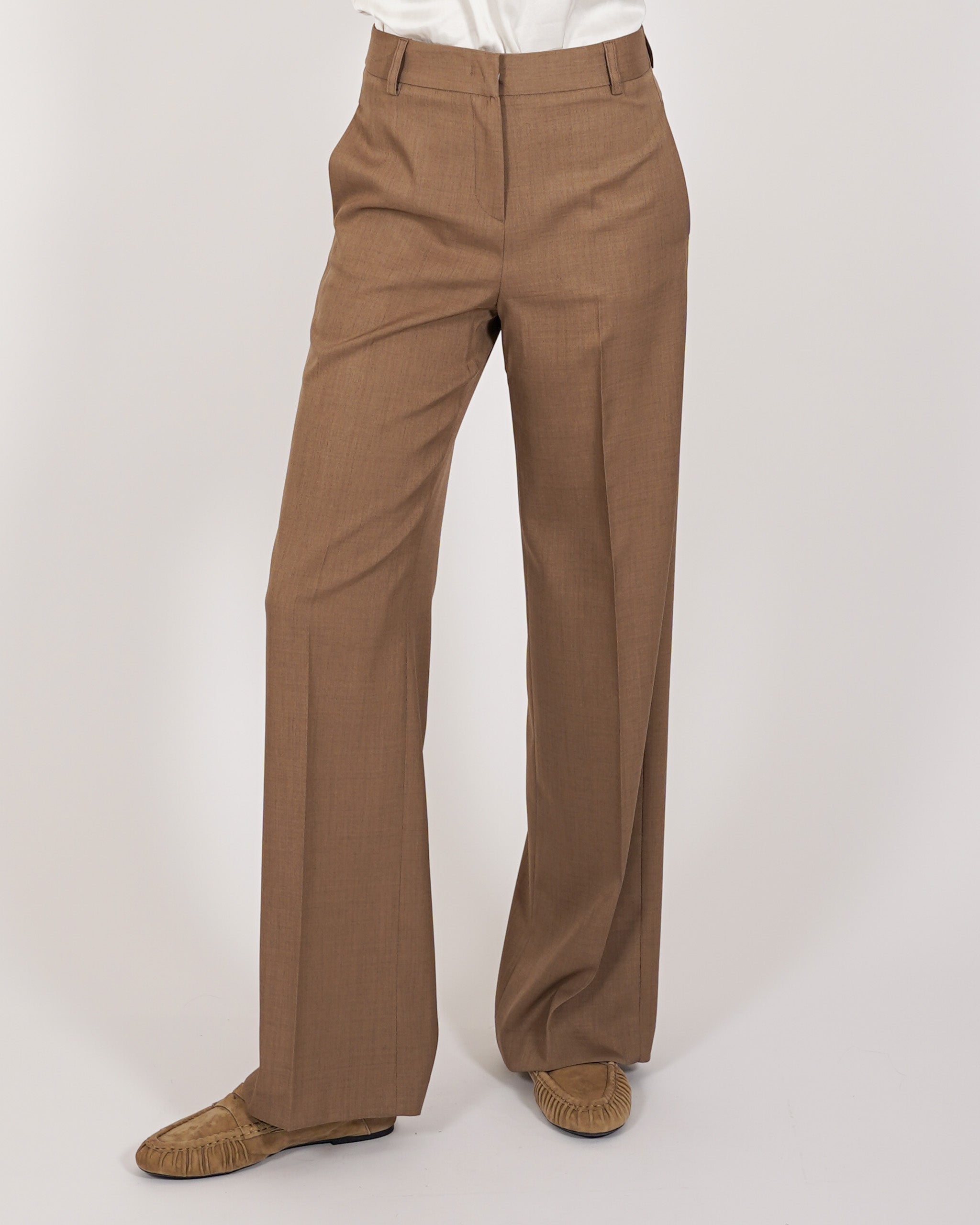 Pantaloni palazzo a vita alta in ecofibra – Giovanna