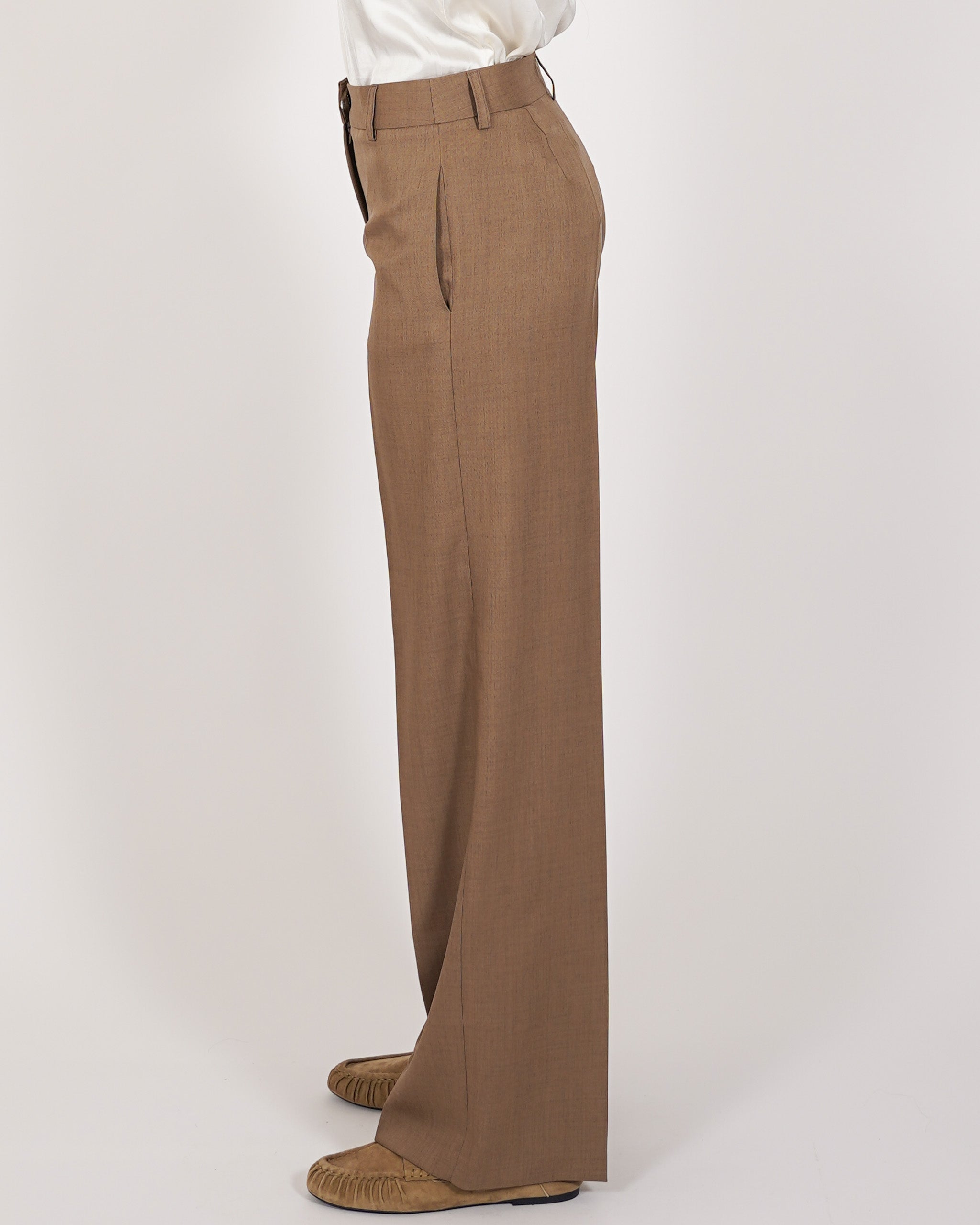 Pantaloni palazzo a vita alta in ecofibra – Giovanna