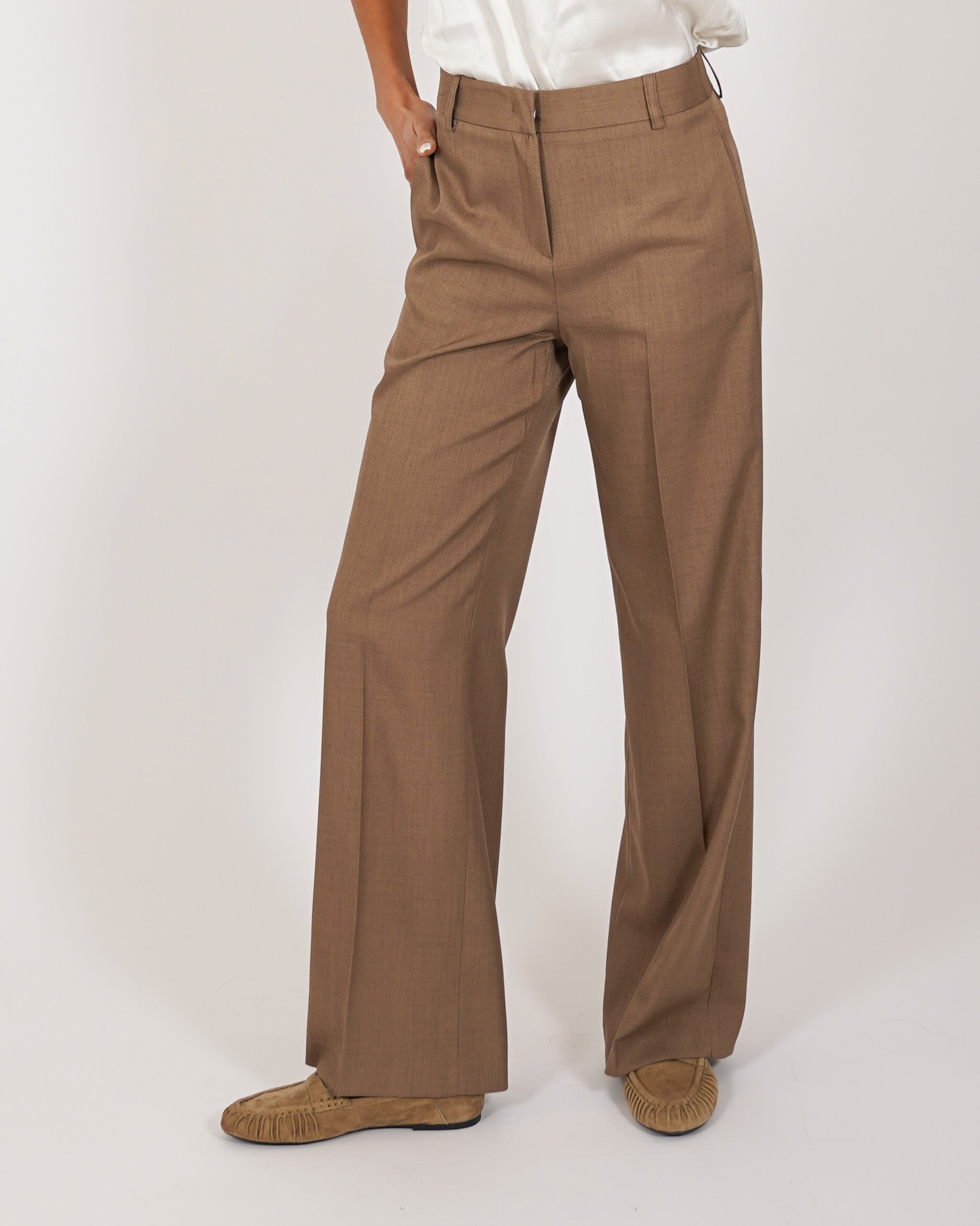 Pantaloni palazzo a vita alta in ecofibra – Giovanna