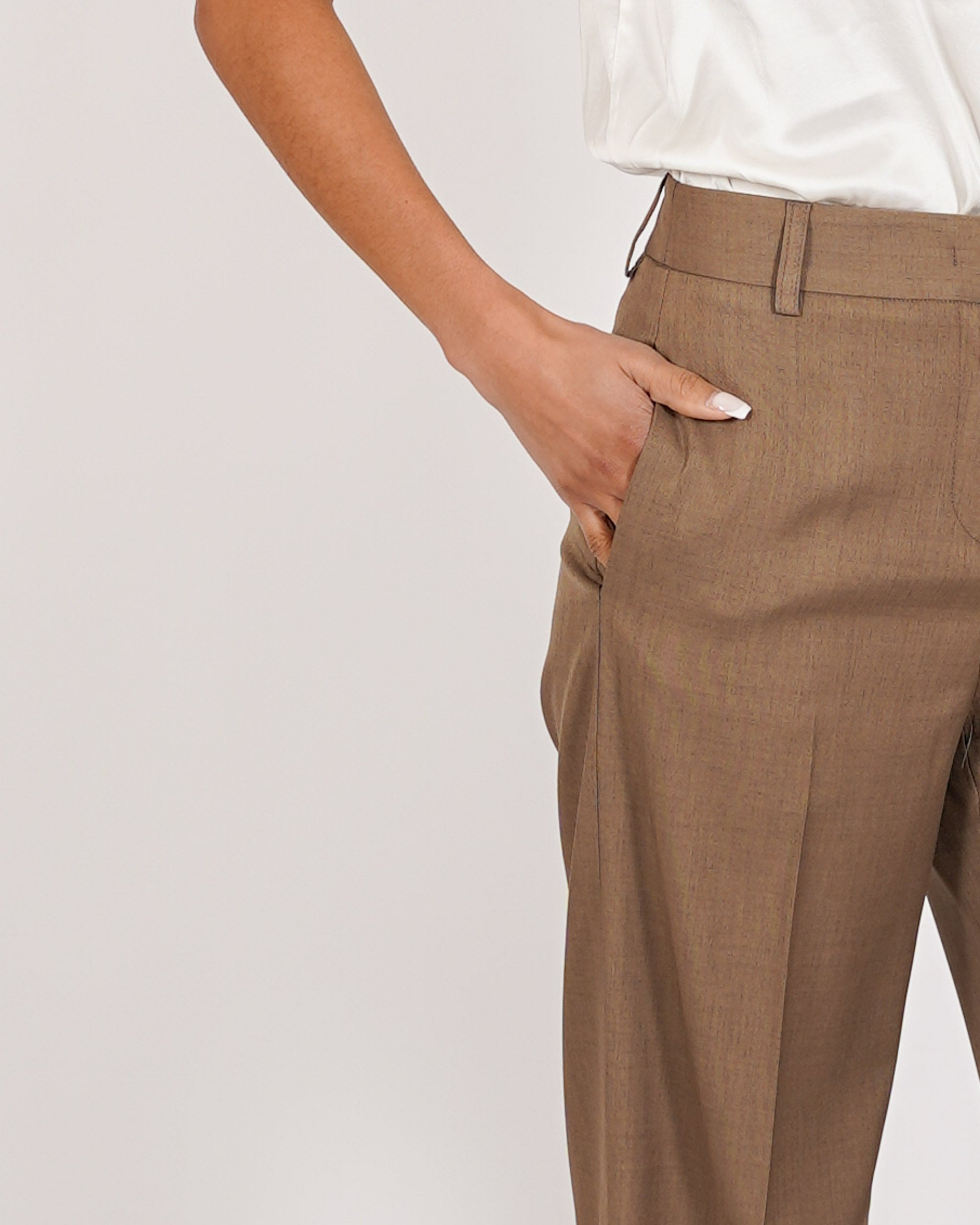 Pantaloni palazzo a vita alta in ecofibra – Giovanna